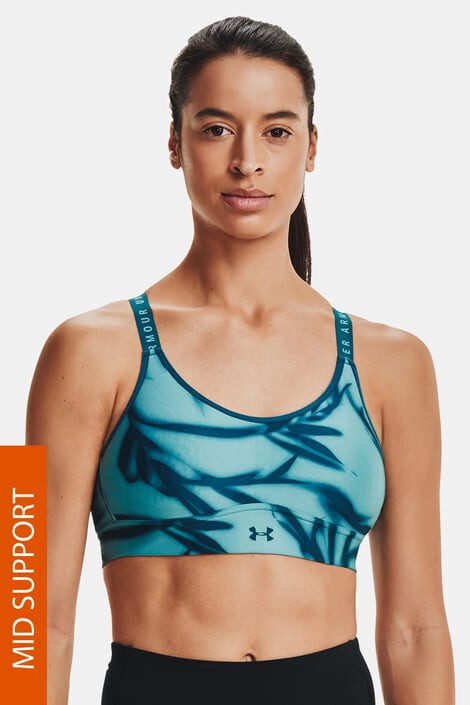 Under Armour Тюркоазен спортен сутиен Infinity Printed - Pepit.bg