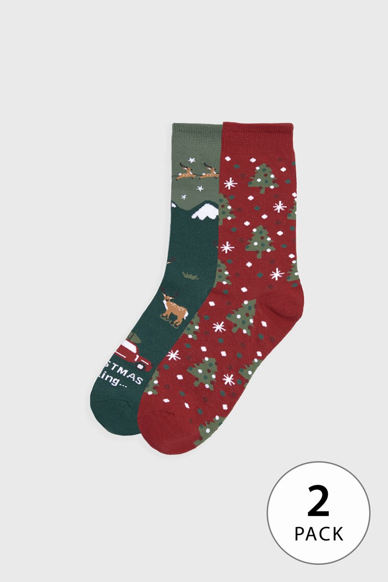 Ysabel Mora 2 PACK дамски къси чорапи Christmas - Pepit.bg