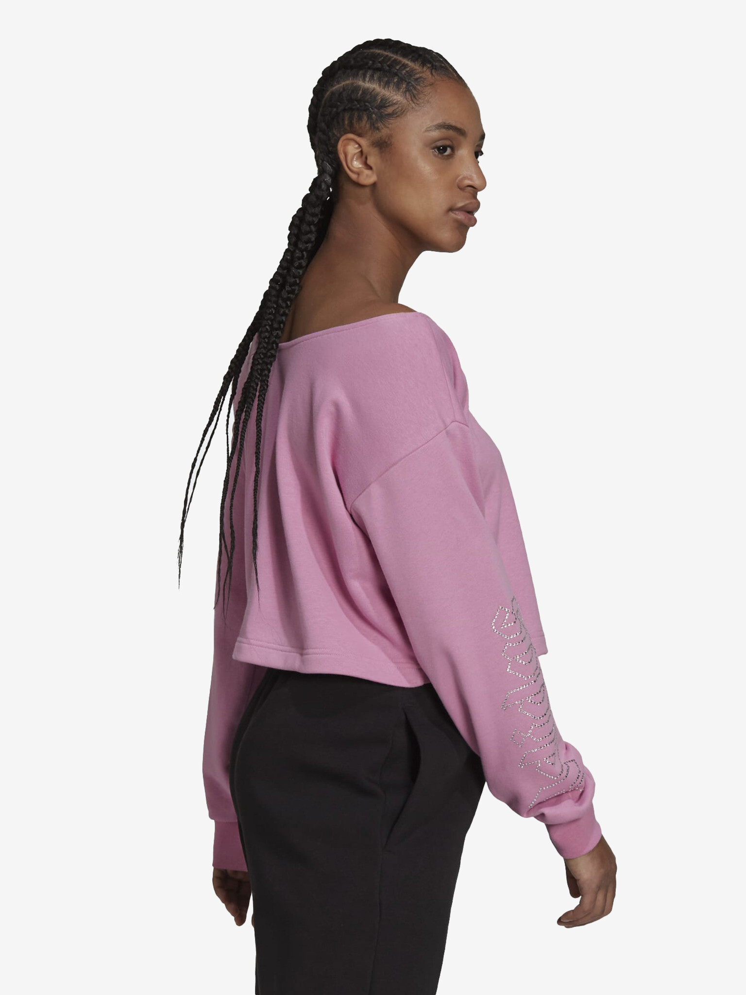 adidas Originals Slouchy Crop топ Rozov - Pepit.bg