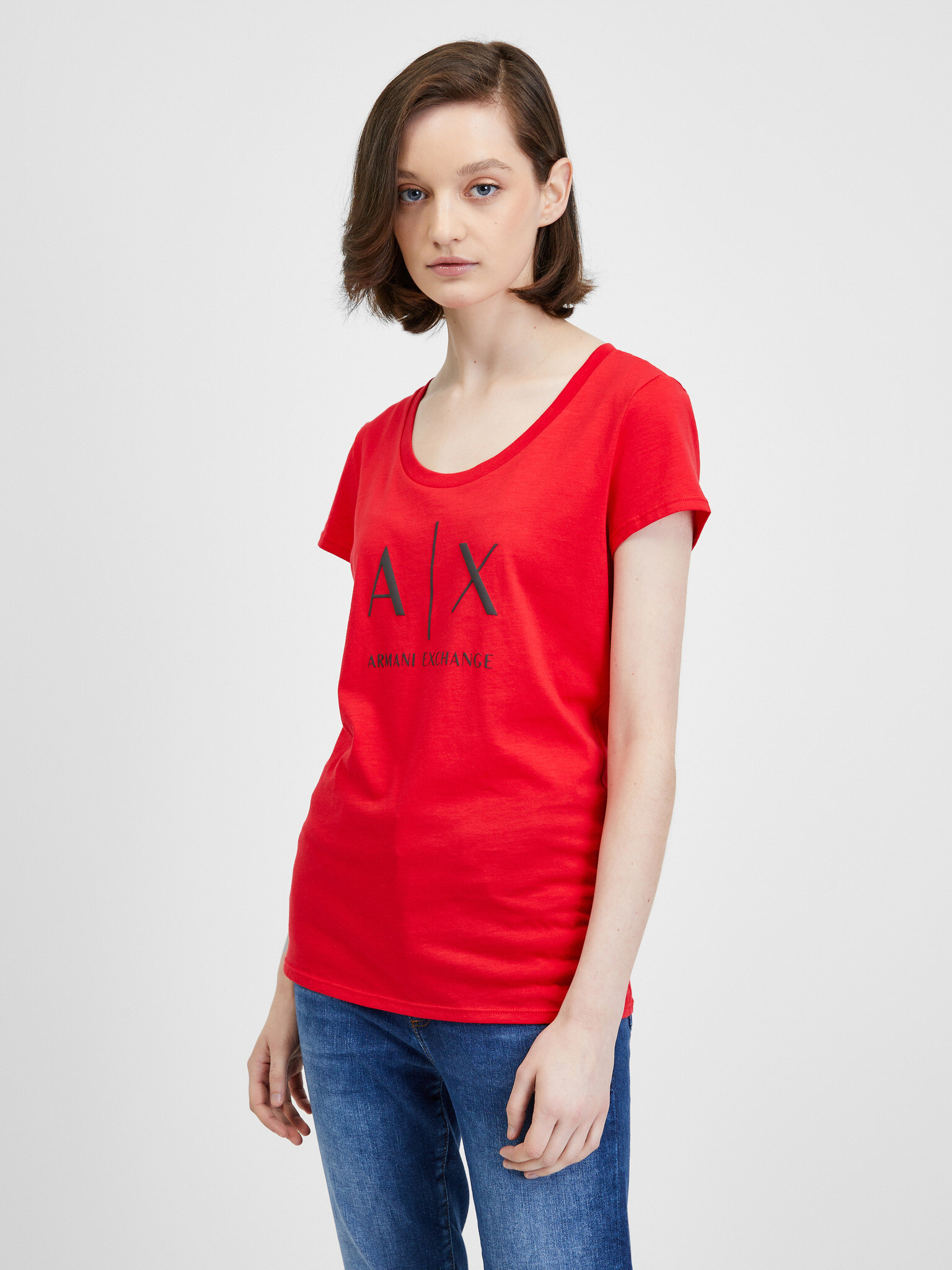 Armani Exchange T-shirt Cherven - Pepit.bg