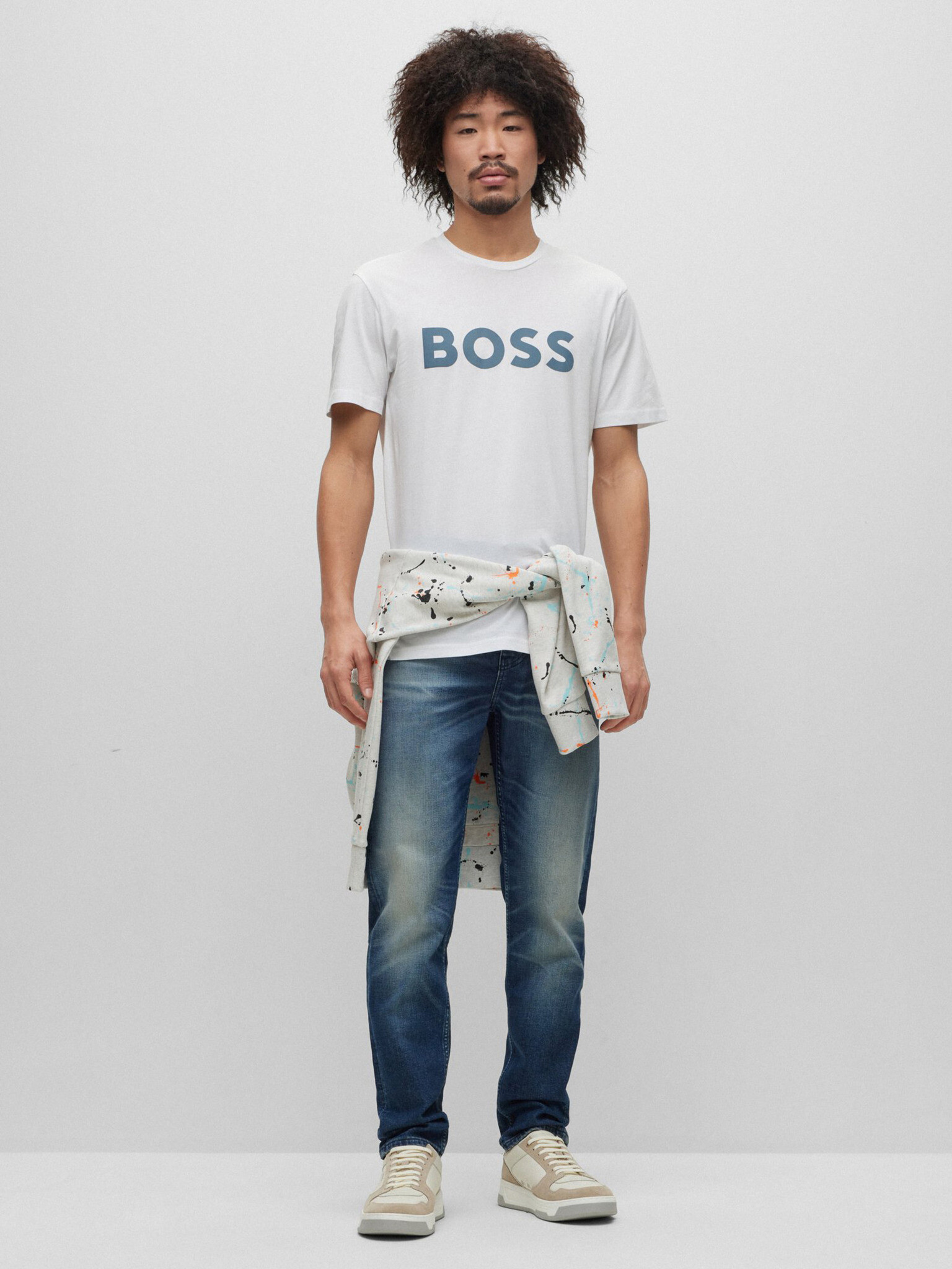 BOSS T-shirt Byal - Pepit.bg