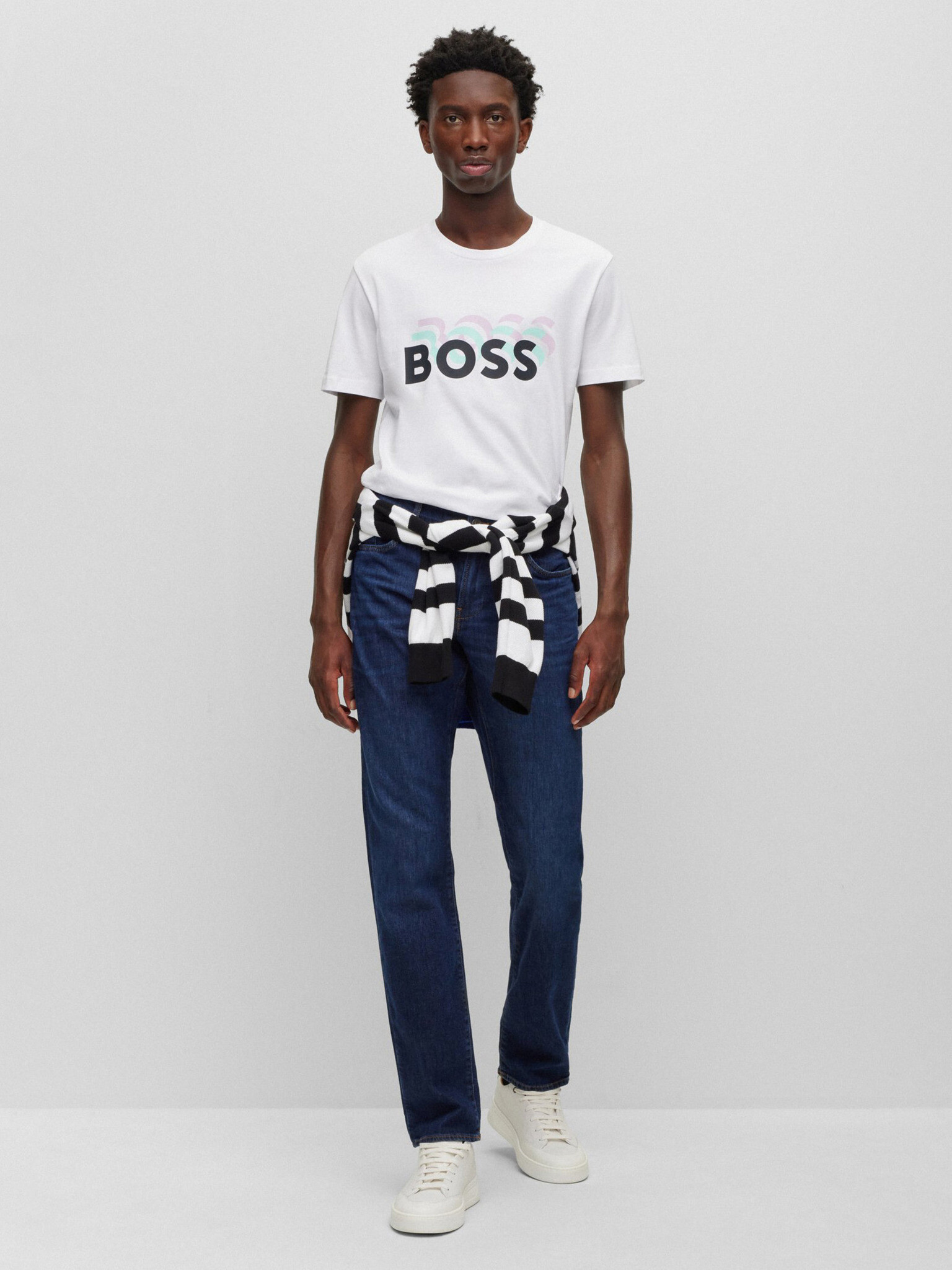 BOSS T-shirt Byal - Pepit.bg