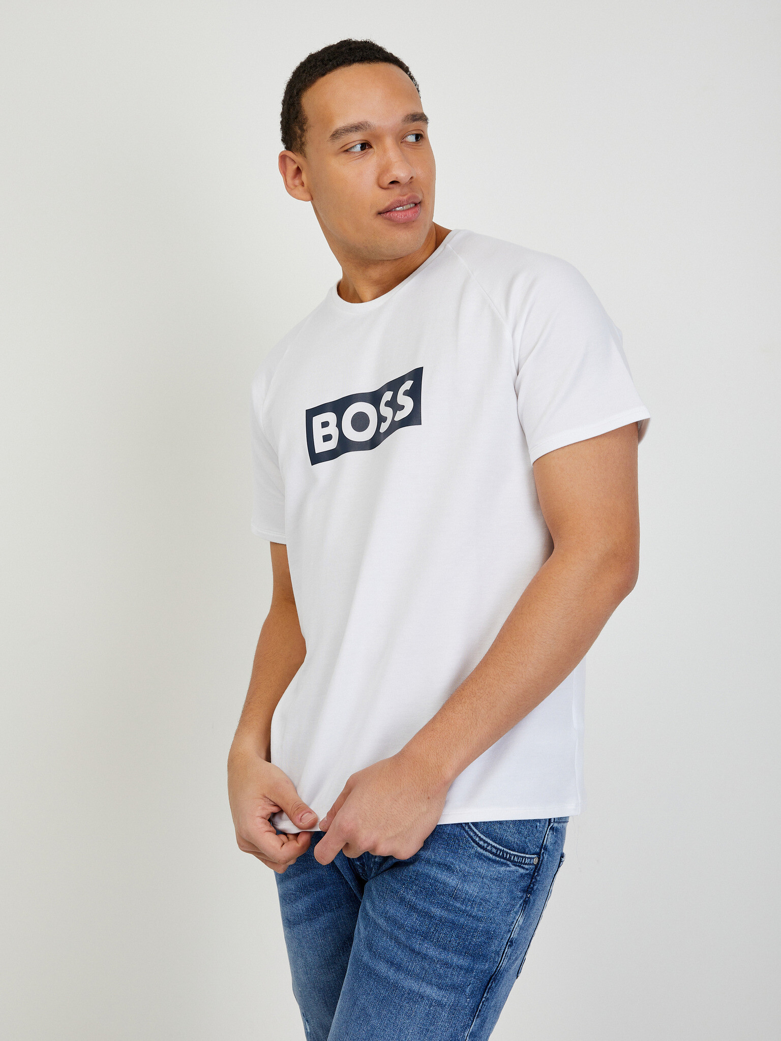 BOSS T-shirt Byal - Pepit.bg