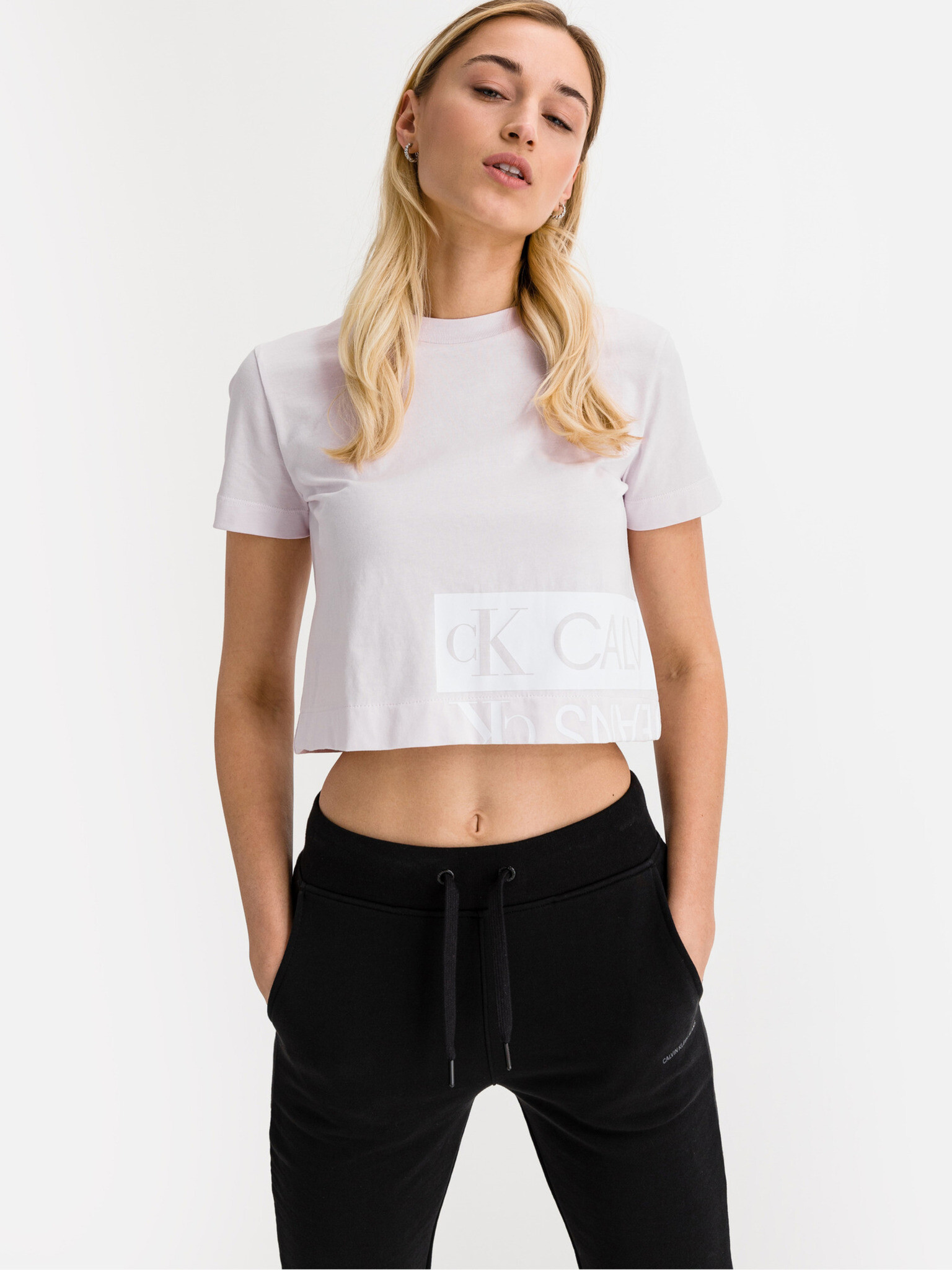 Calvin Klein Jeans Crop Топ Rozov - Pepit.bg