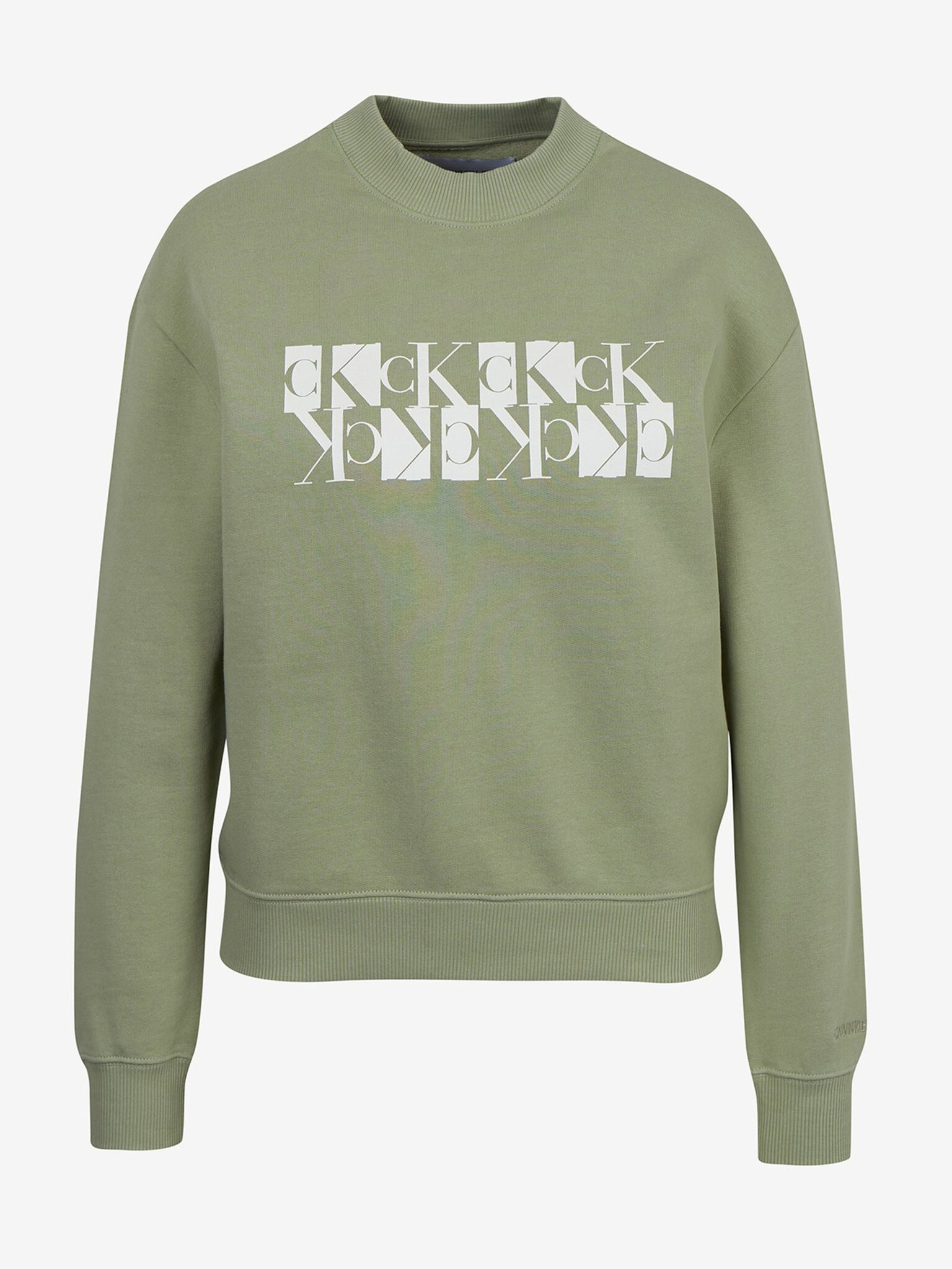 Calvin Klein Jeans Mirrored Monogram Sweatshirt Zelen - Pepit.bg