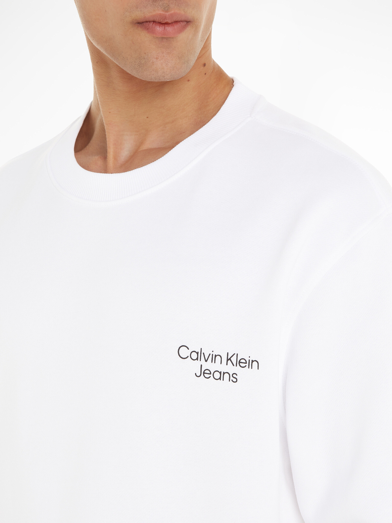 Calvin Klein Jeans Sweatshirt Byal - Pepit.bg