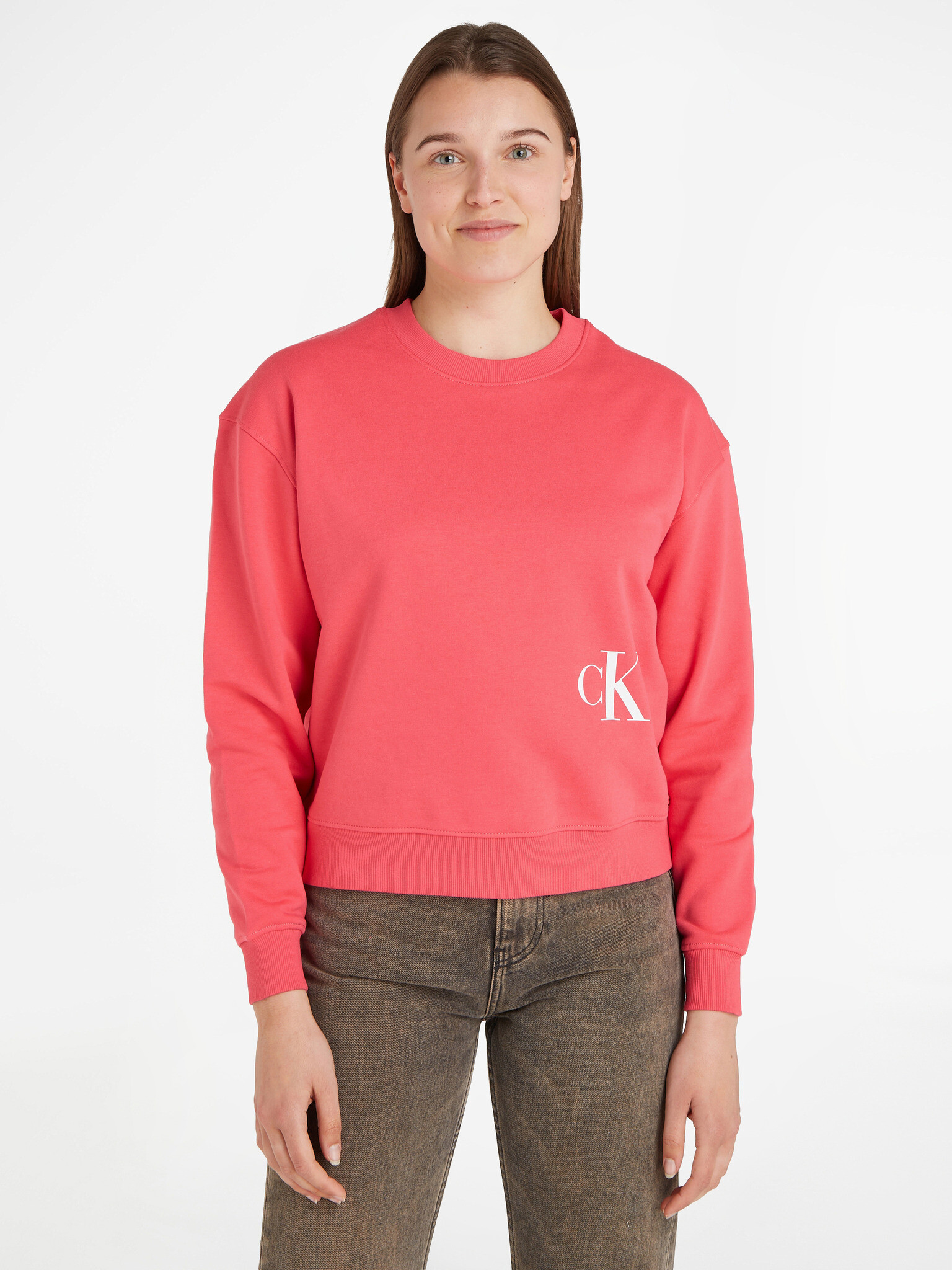 Calvin Klein Jeans Sweatshirt Rozov - Pepit.bg