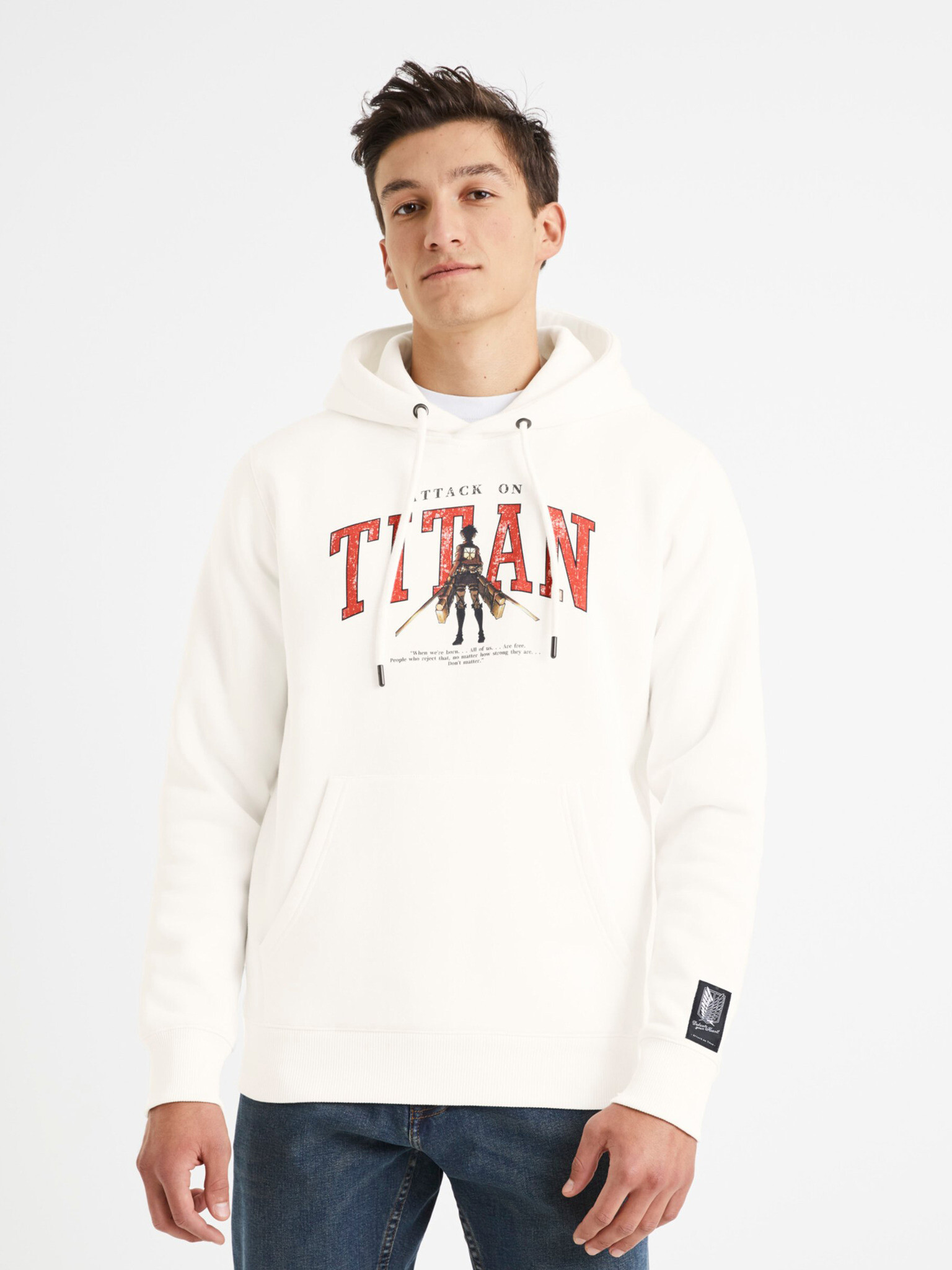 Celio Attack on Titan Sweatshirt Byal - Pepit.bg