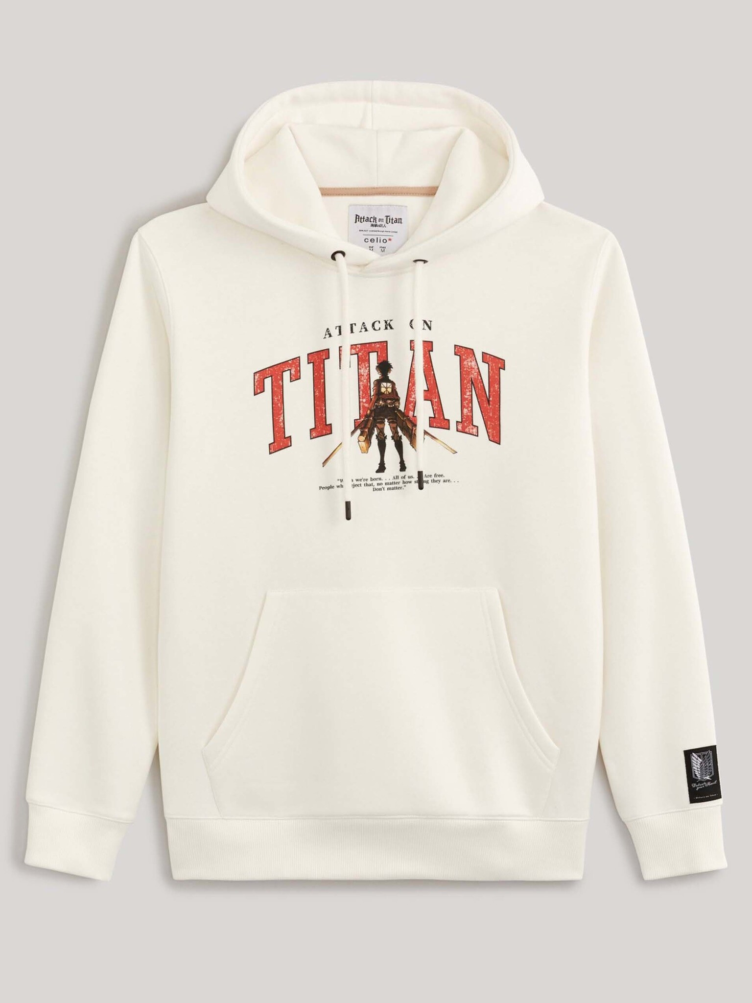 Celio Attack on Titan Sweatshirt Byal - Pepit.bg