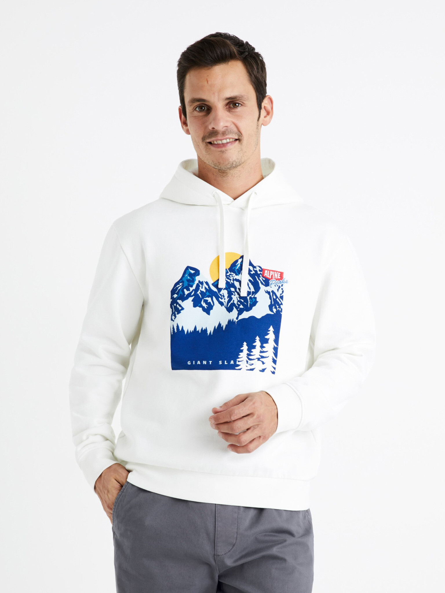 Celio Ceslalom Sweatshirt Byal - Pepit.bg