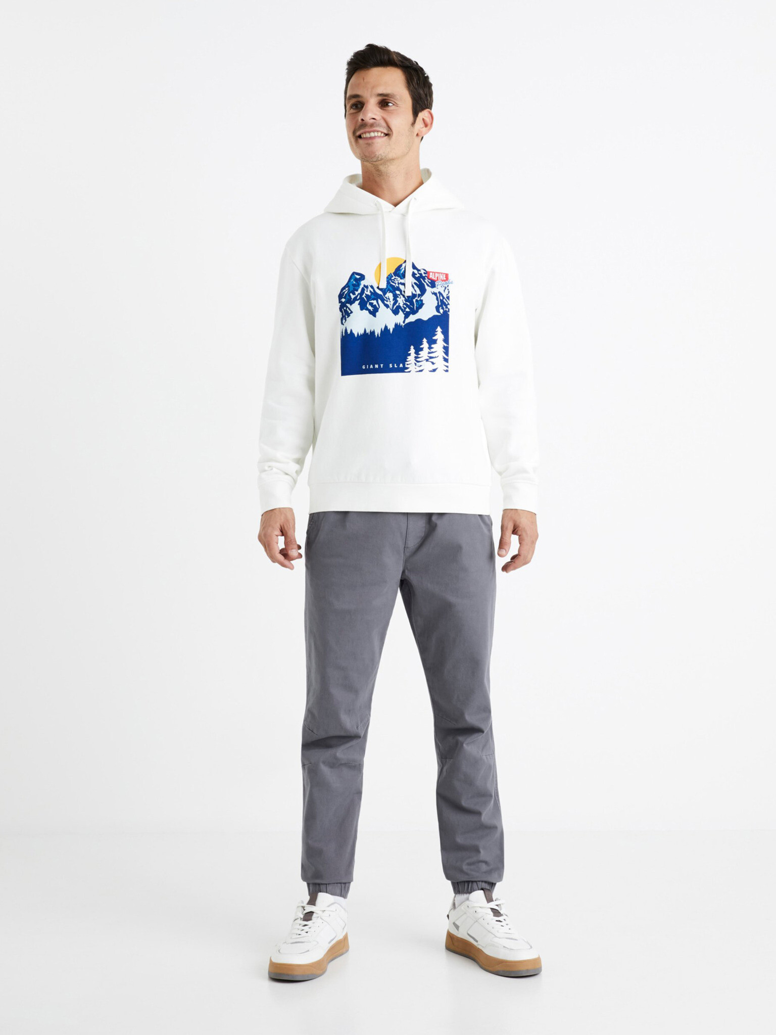 Celio Ceslalom Sweatshirt Byal - Pepit.bg