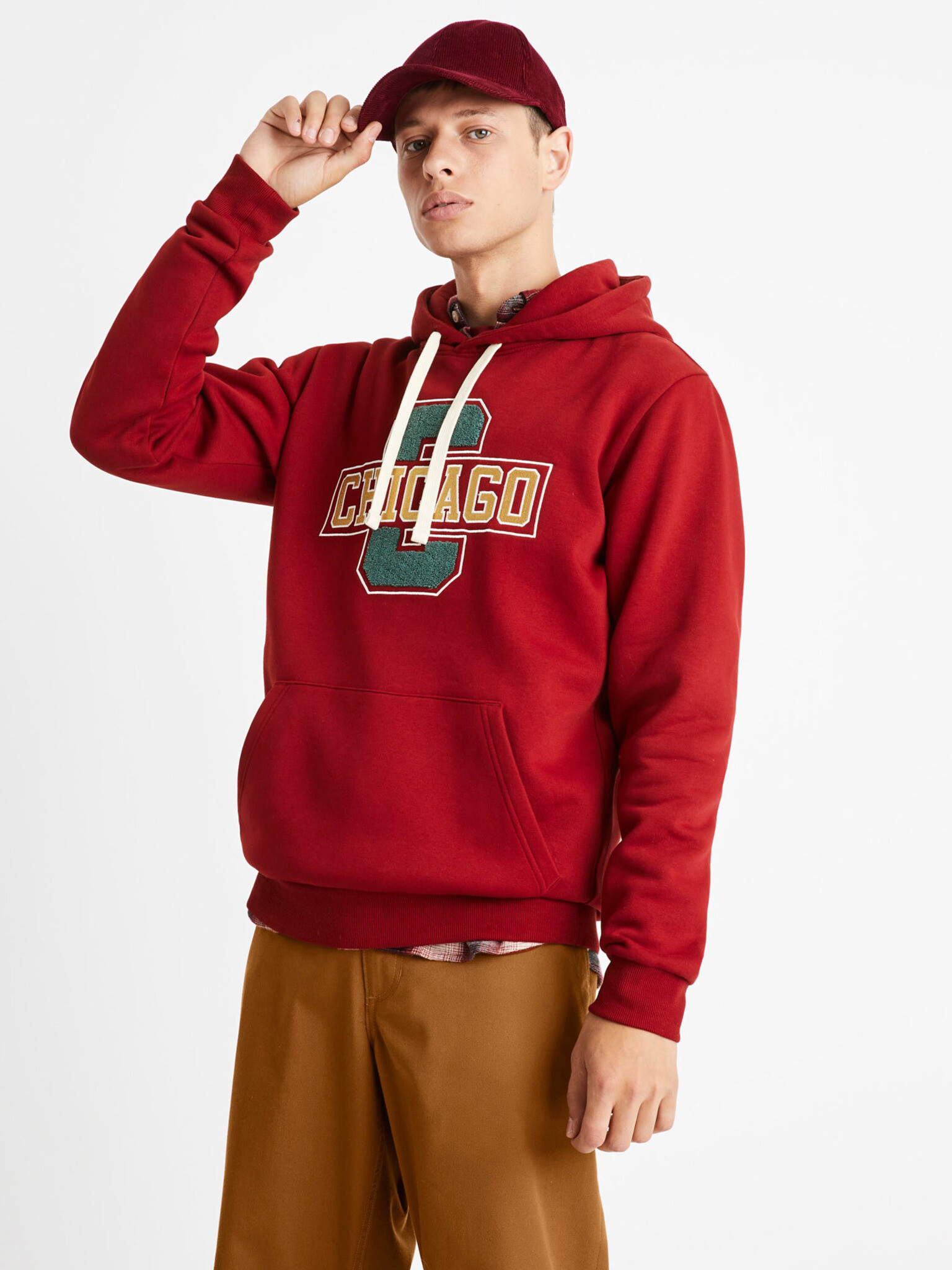 Celio Chicago Sweatshirt Cherven - Pepit.bg