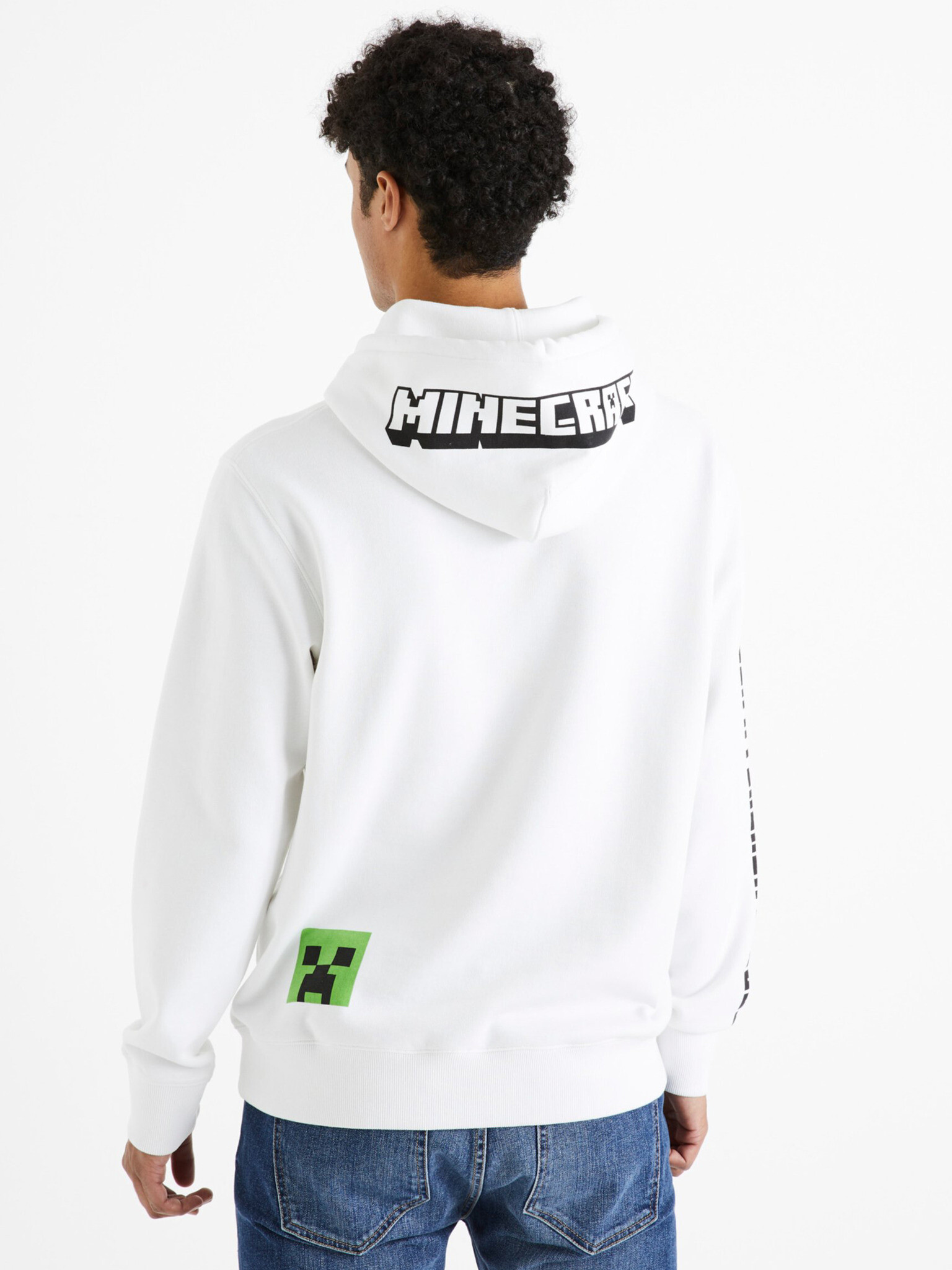 Celio Minecraft Sweatshirt Byal - Pepit.bg
