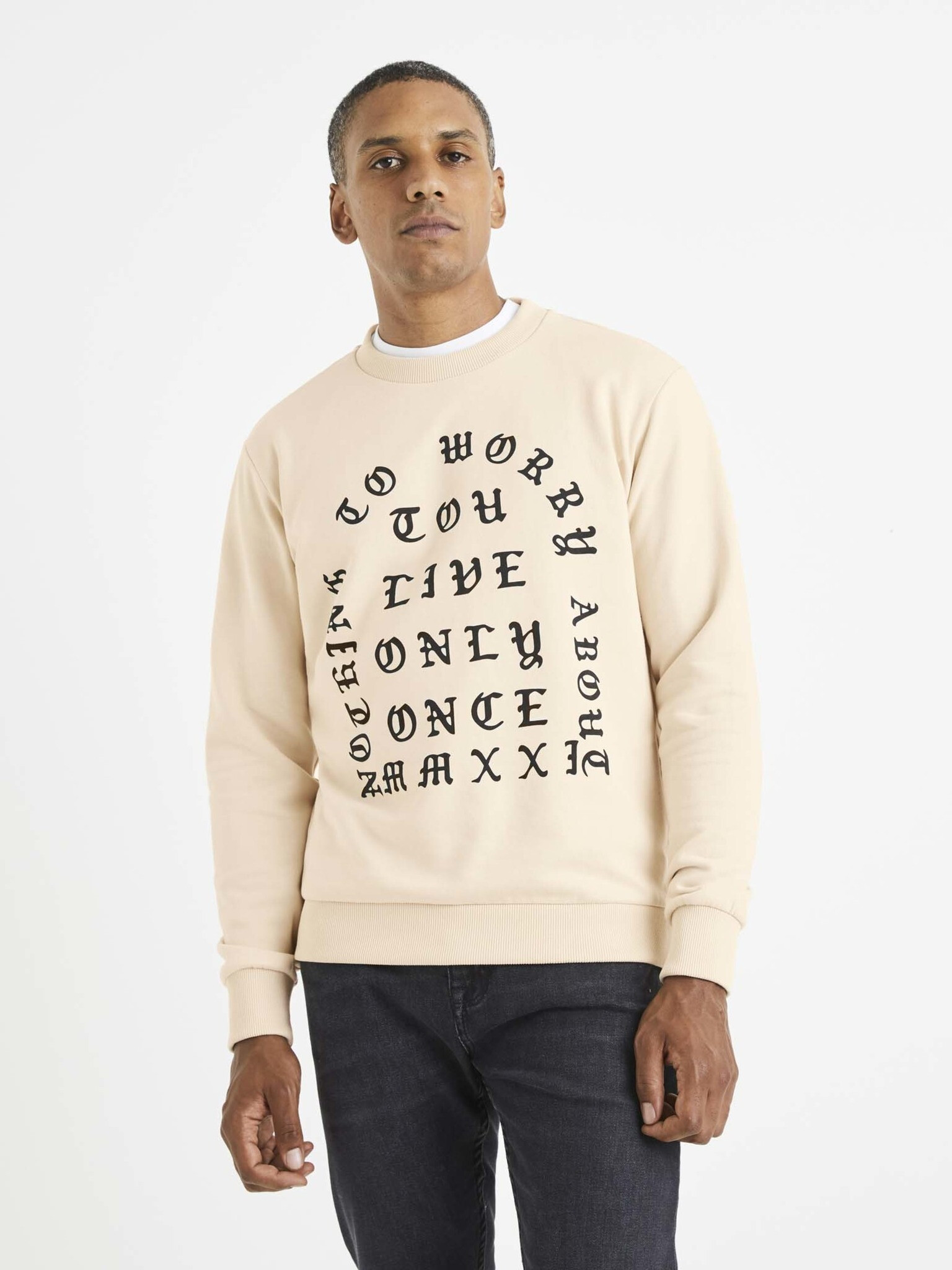 Celio Sweatshirt Bezhov - Pepit.bg