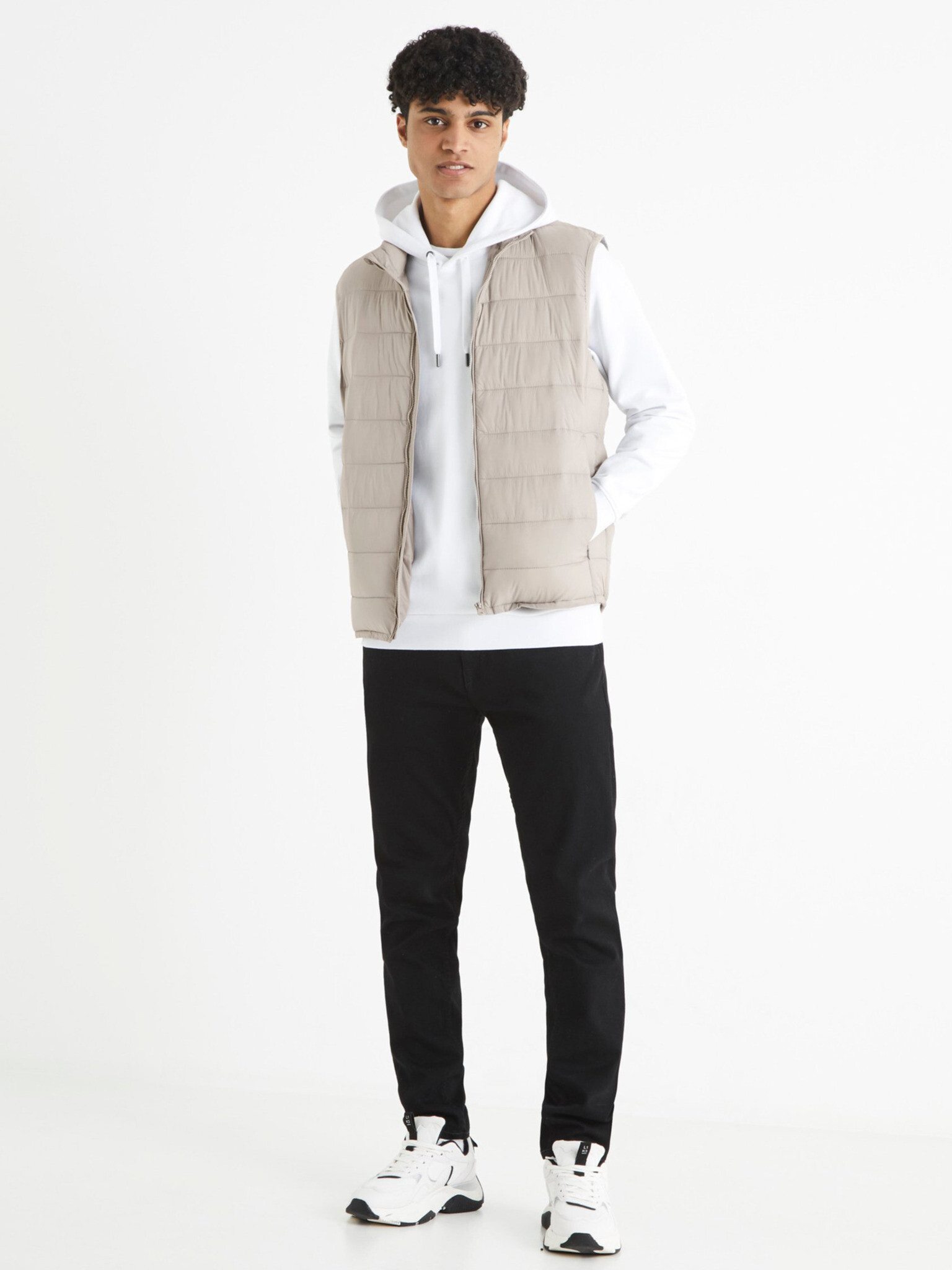 Celio Tehoodie Sweatshirt Byal - Pepit.bg