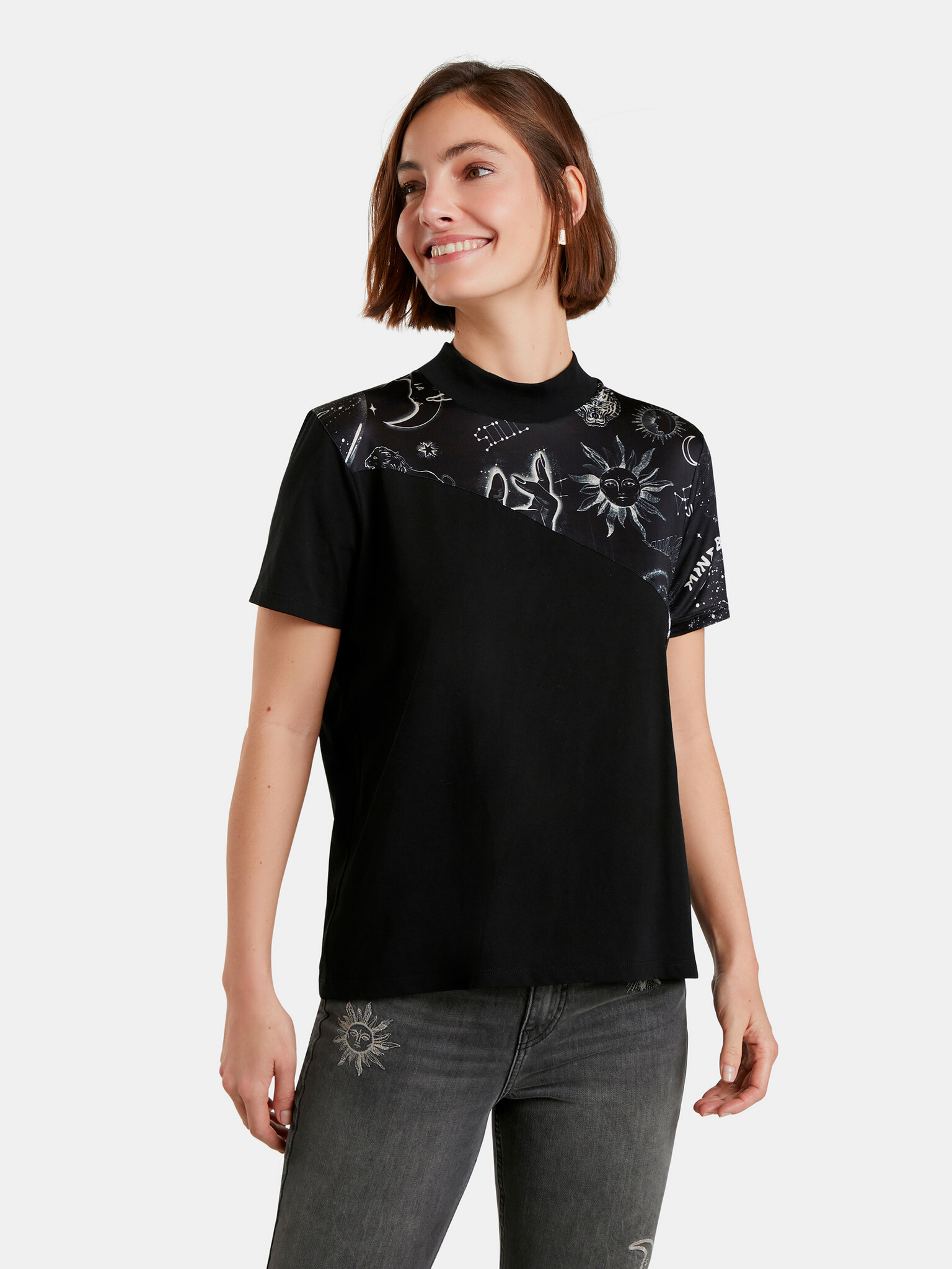 Desigual Grace Hopper T-shirt Cheren - Pepit.bg