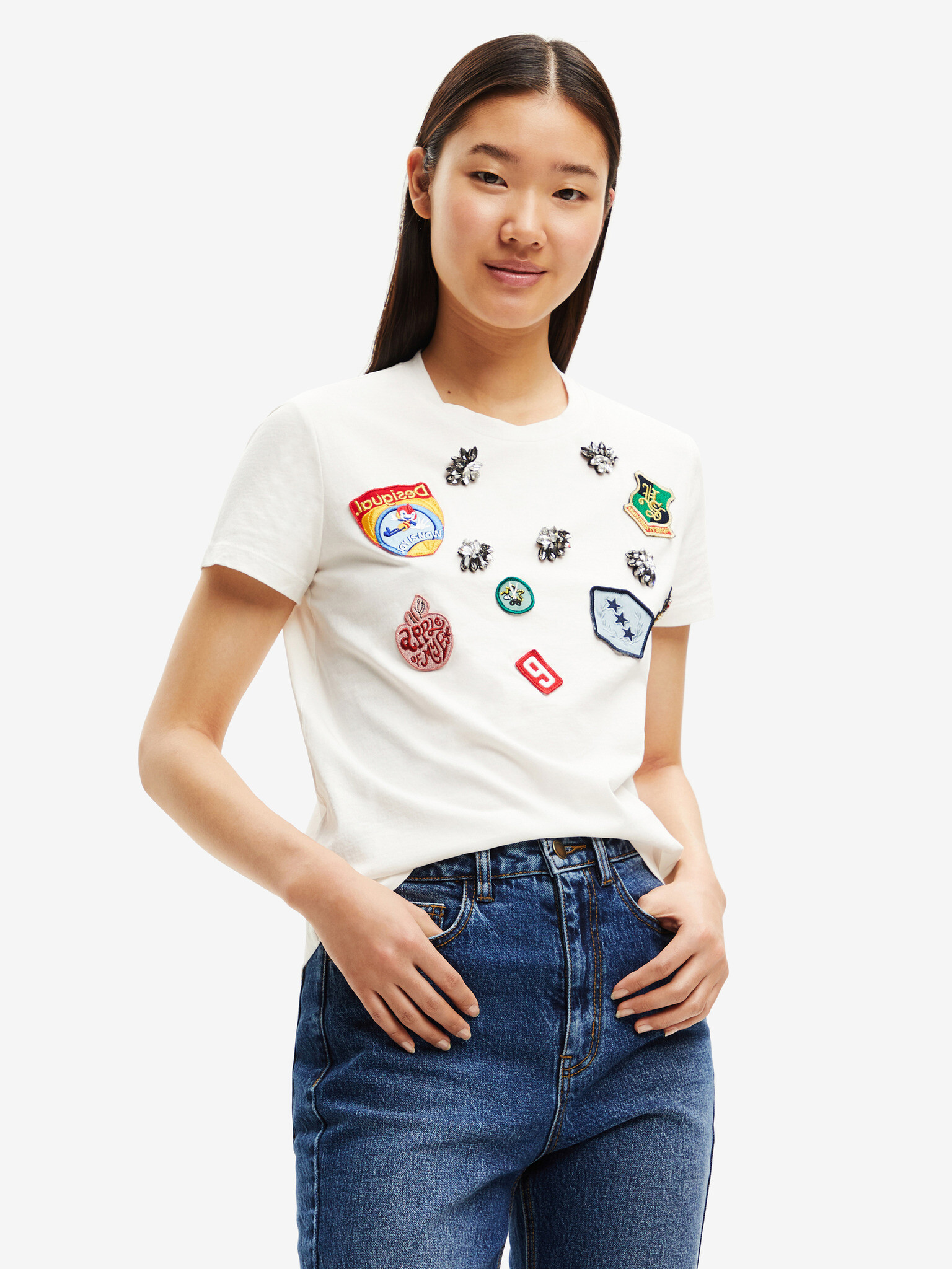 Desigual Horizonte T-shirt Byal - Pepit.bg