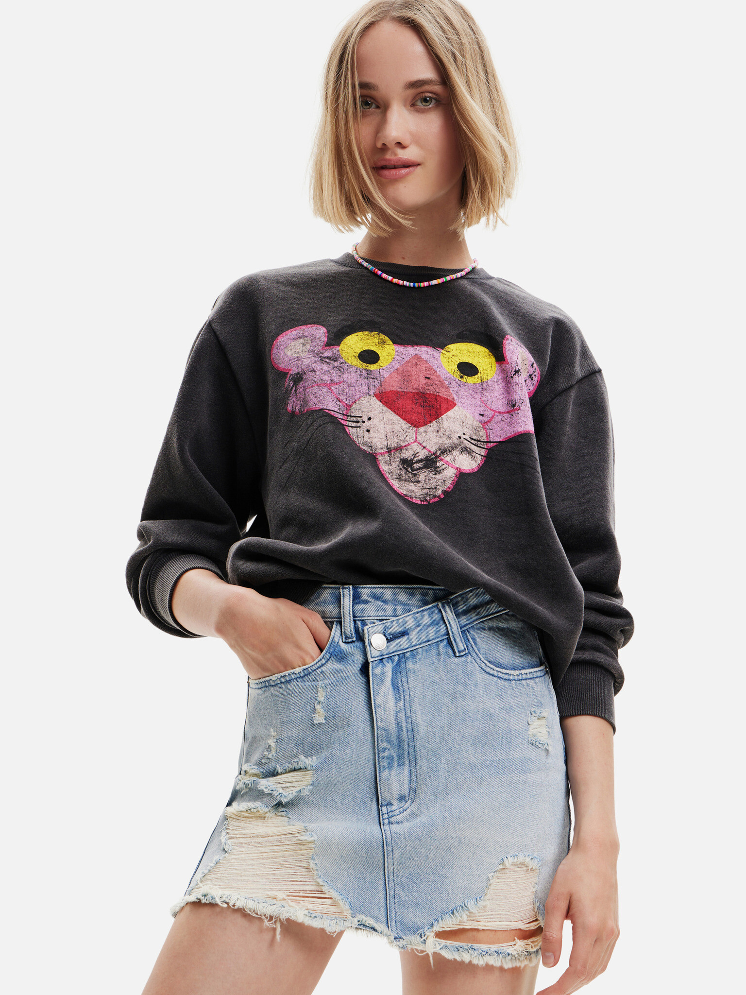 Desigual Pink Panther Sweatshirt Cheren - Pepit.bg