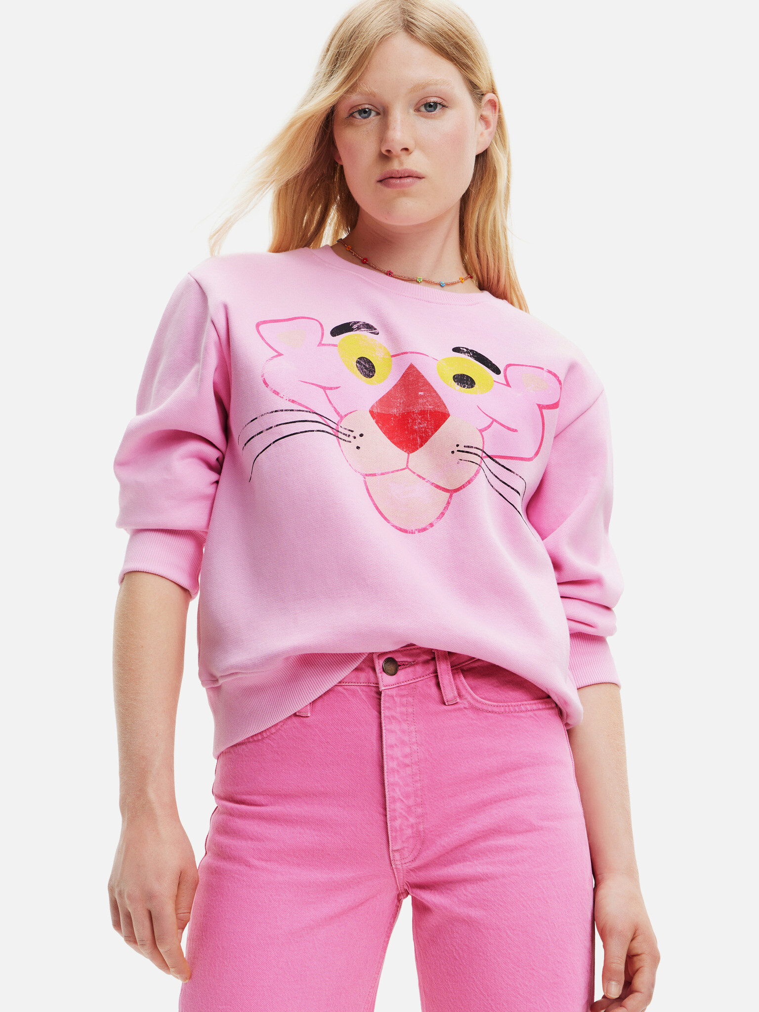 Desigual Pink Panther Sweatshirt Rozov - Pepit.bg