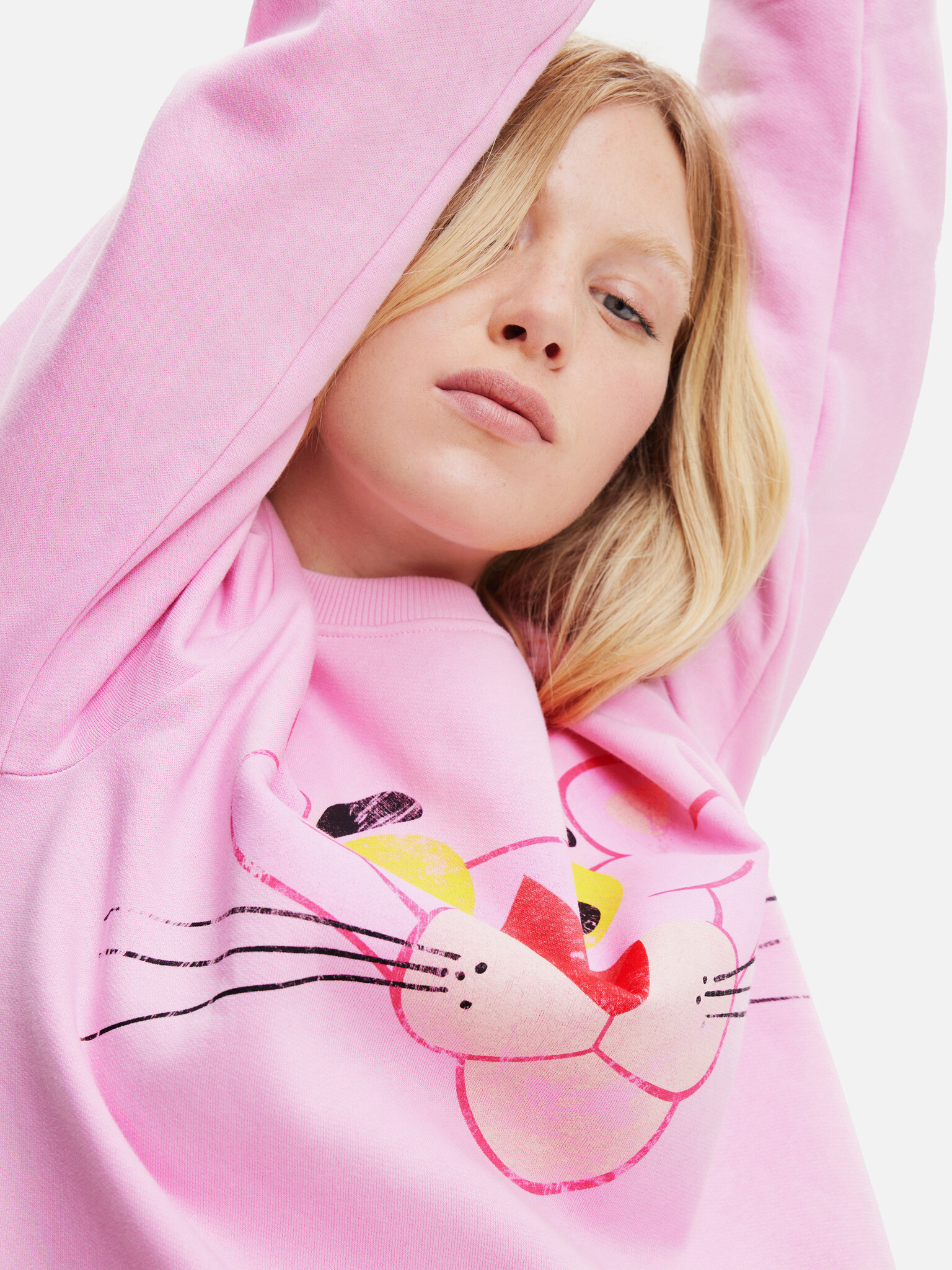 Desigual Pink Panther Sweatshirt Rozov - Pepit.bg
