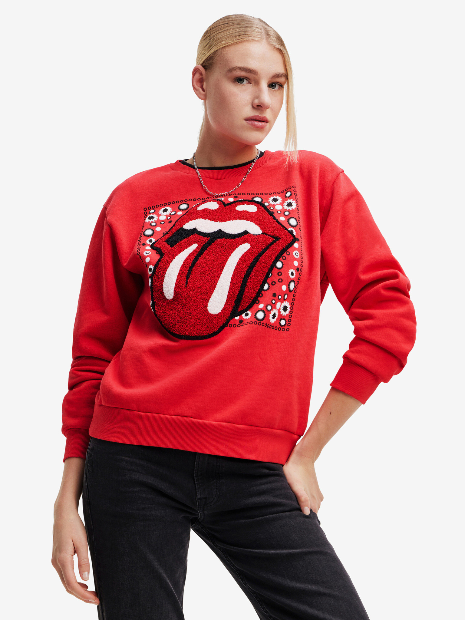 Desigual Rolling Red Sweatshirt Cherven - Pepit.bg