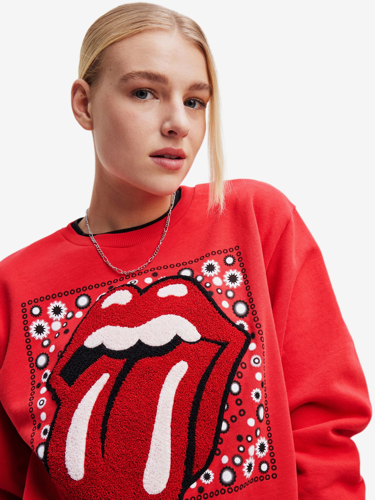 Desigual Rolling Red Sweatshirt Cherven - Pepit.bg