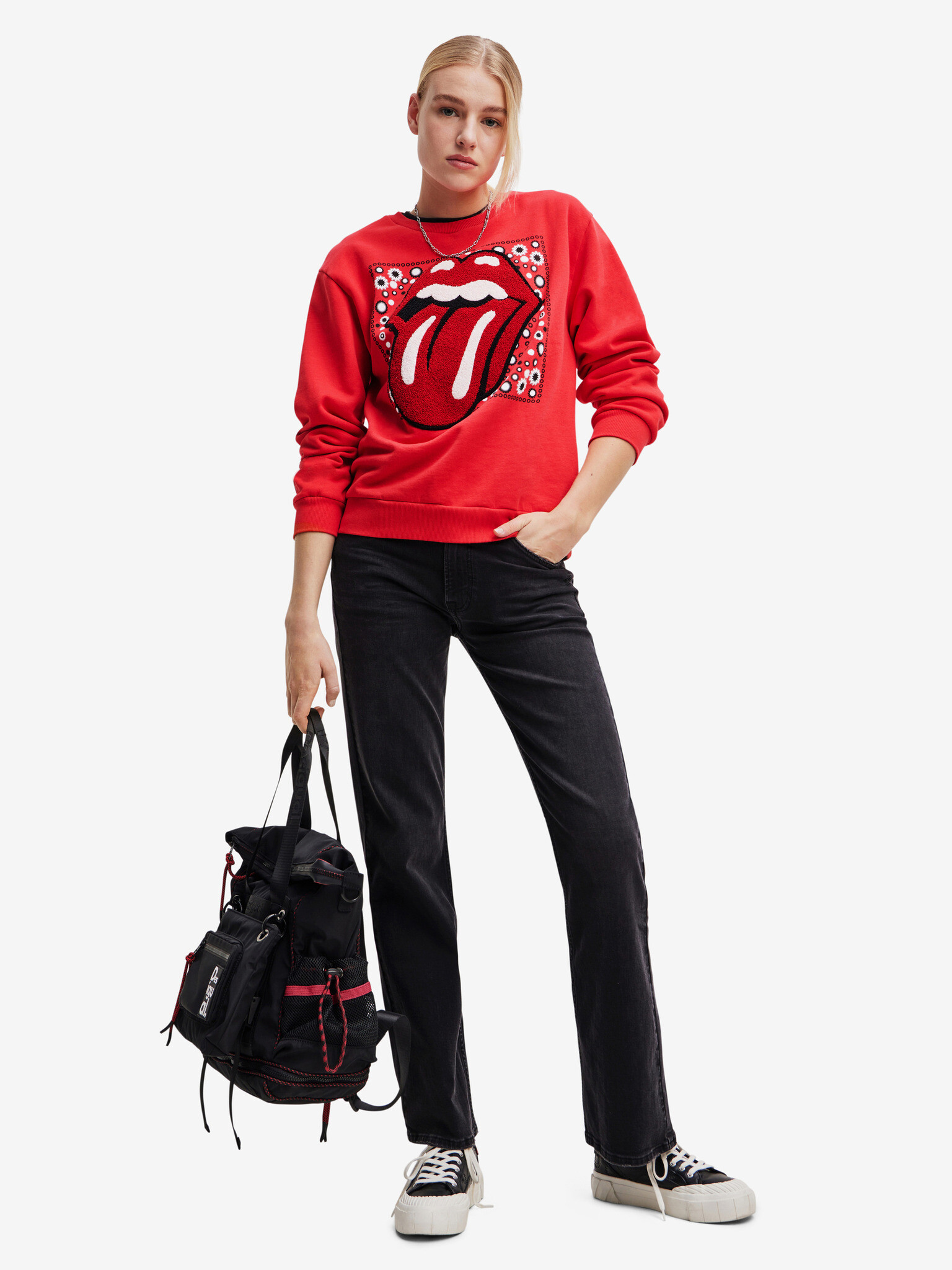 Desigual Rolling Red Sweatshirt Cherven - Pepit.bg