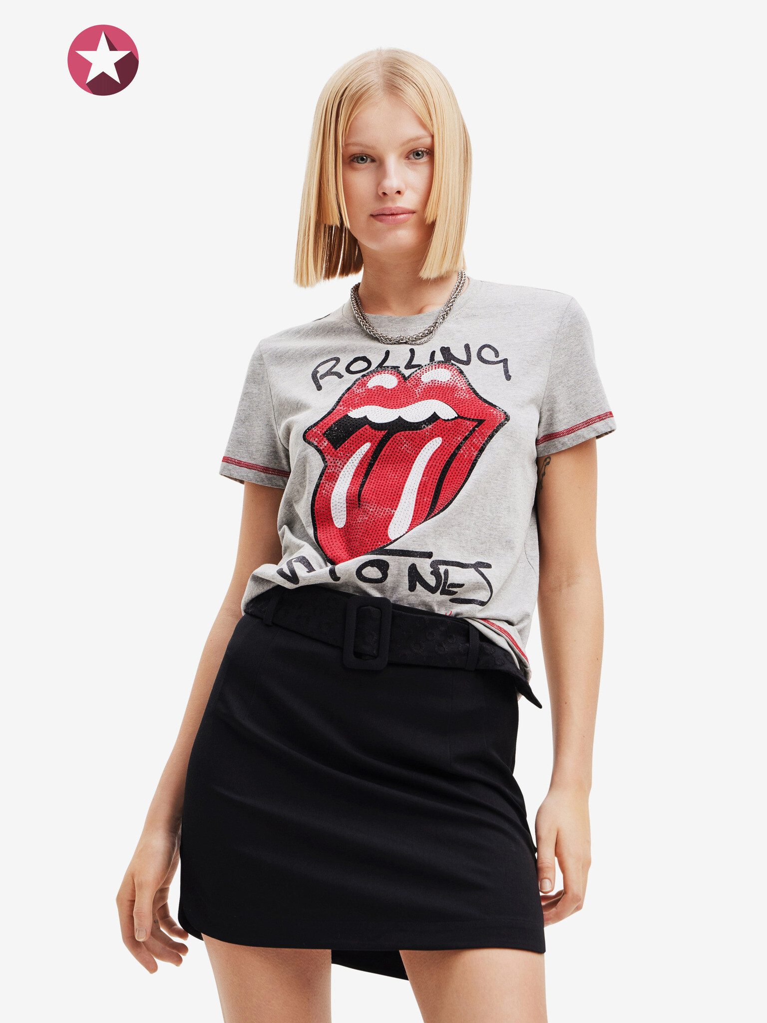 Desigual Rolling T-shirt Siv - Pepit.bg