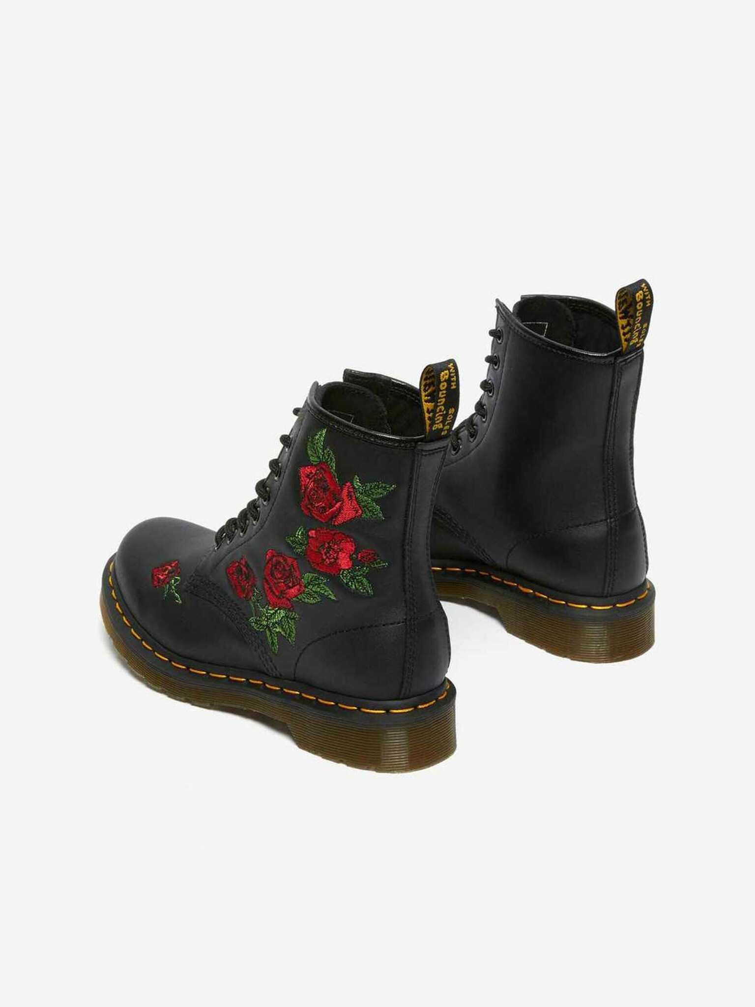 Dr. Martens 1460 Vonda кожени ботуши с цветя Cheren - Pepit.bg