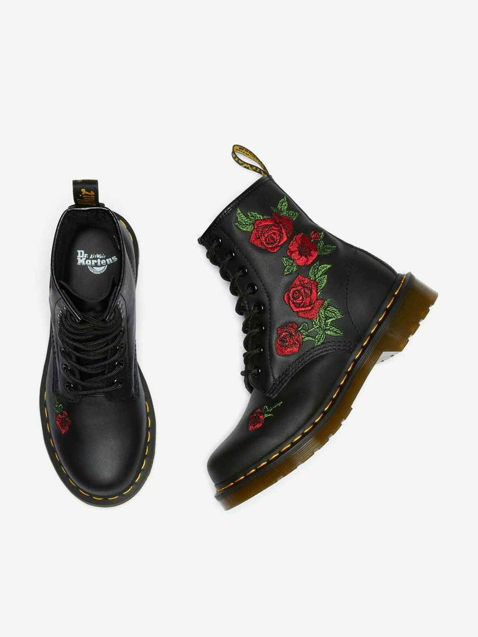 Dr. Martens 1460 Vonda кожени ботуши с цветя Cheren - Pepit.bg