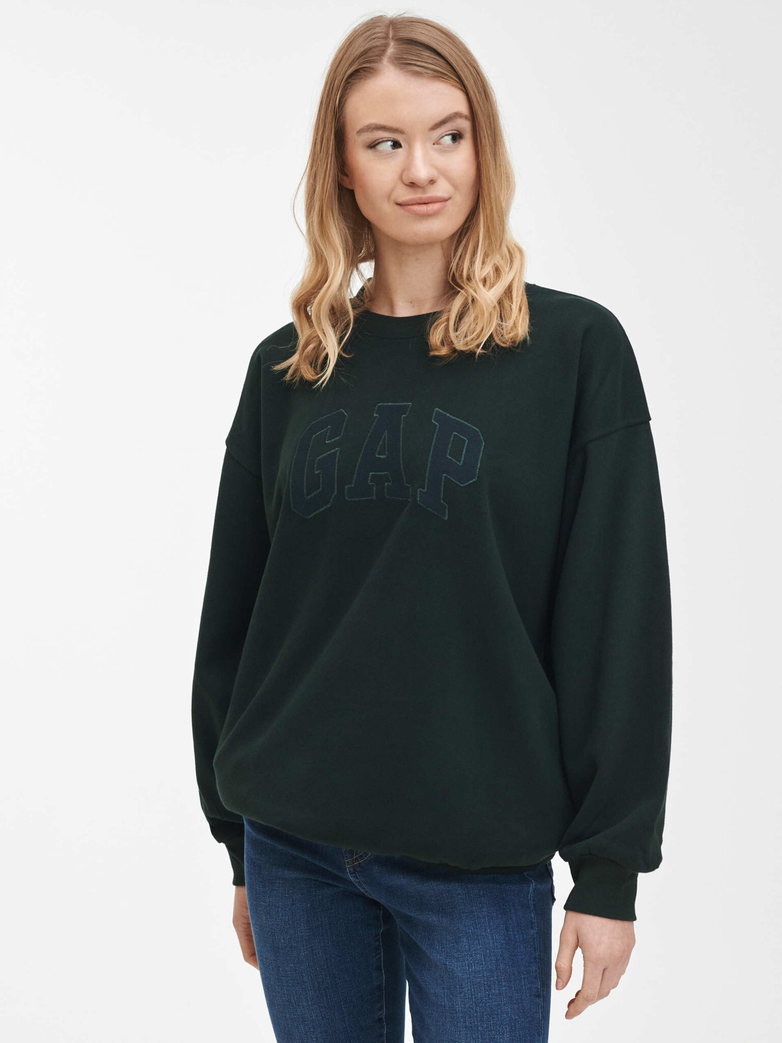 GAP Easy Tunic Sweatshirt Zelen - Pepit.bg