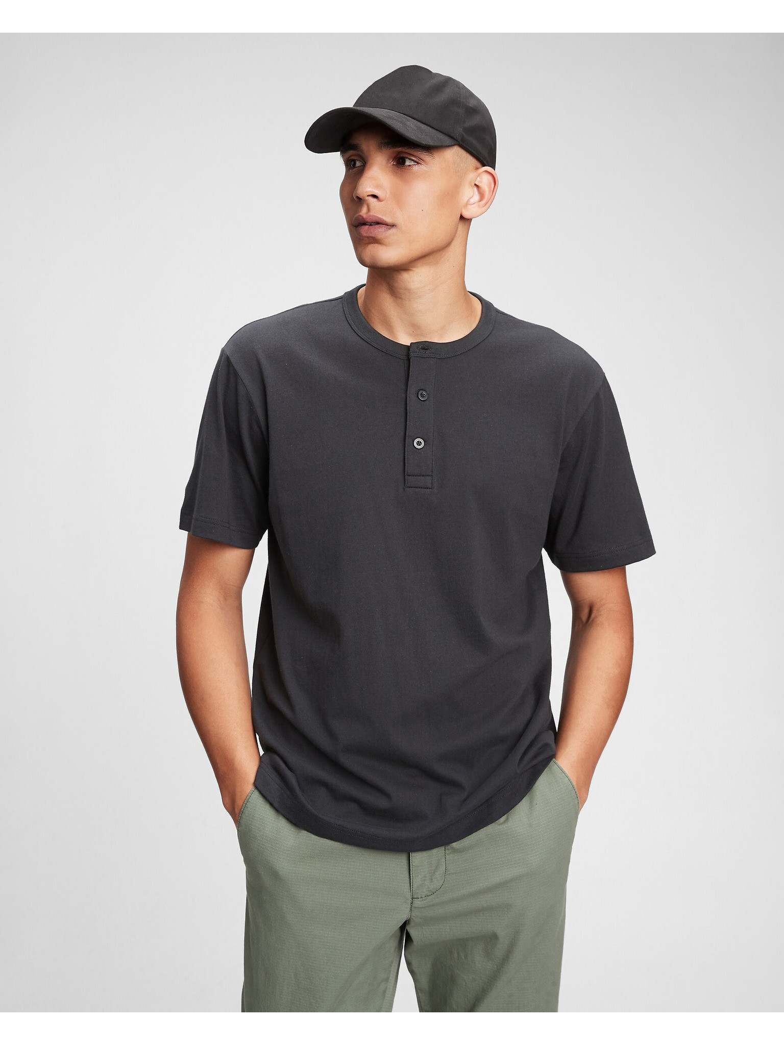 GAP Henley T-shirt Byal - Pepit.bg