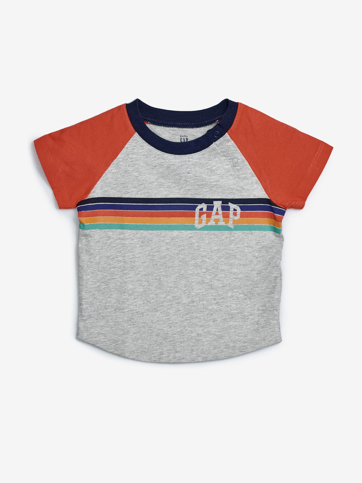 GAP Logo Arch Raglan Тениска детски Cherven Siv - Pepit.bg