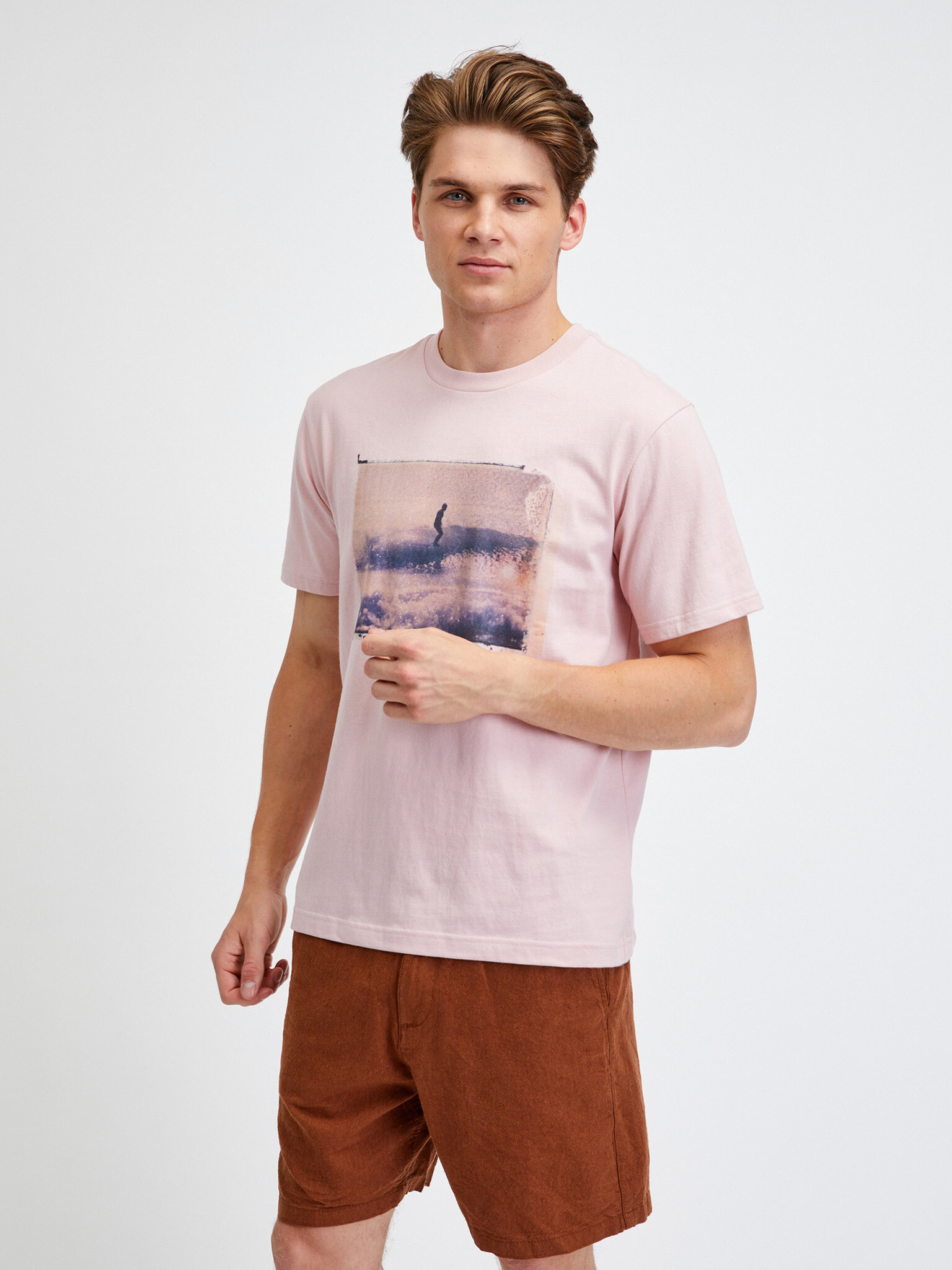 GAP & T. Campbell T-shirt Rozov - Pepit.bg