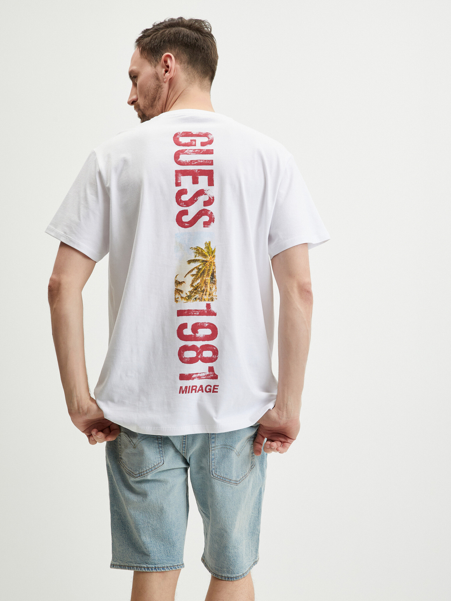 Guess Back Mirage T-shirt Byal - Pepit.bg