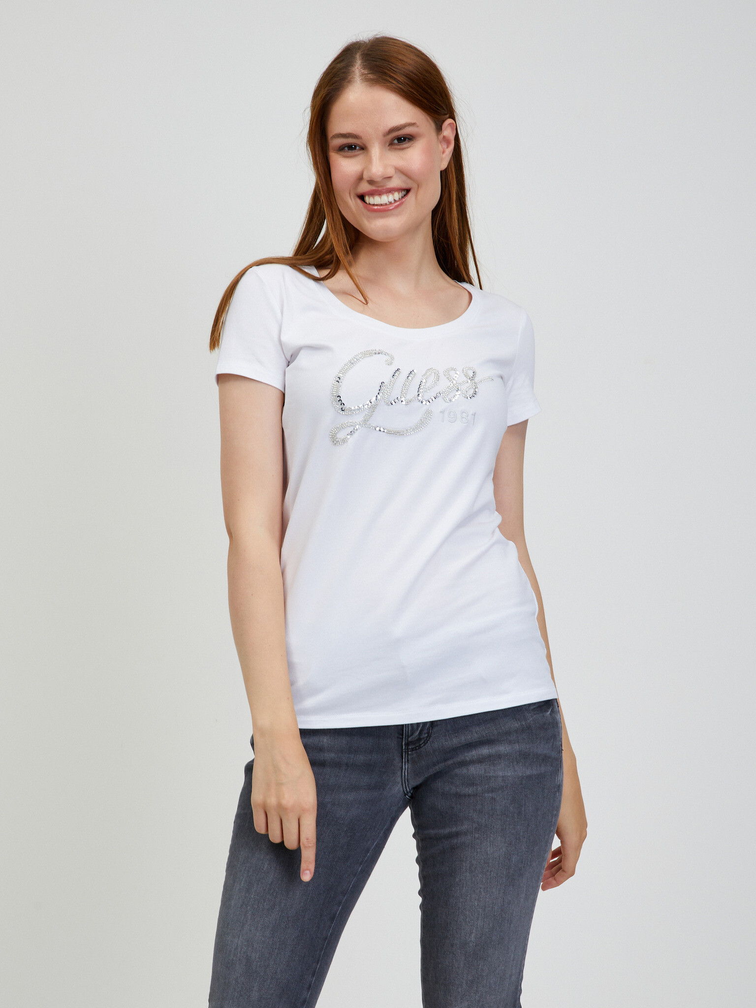 Guess Bryanna T-shirt Byal - Pepit.bg