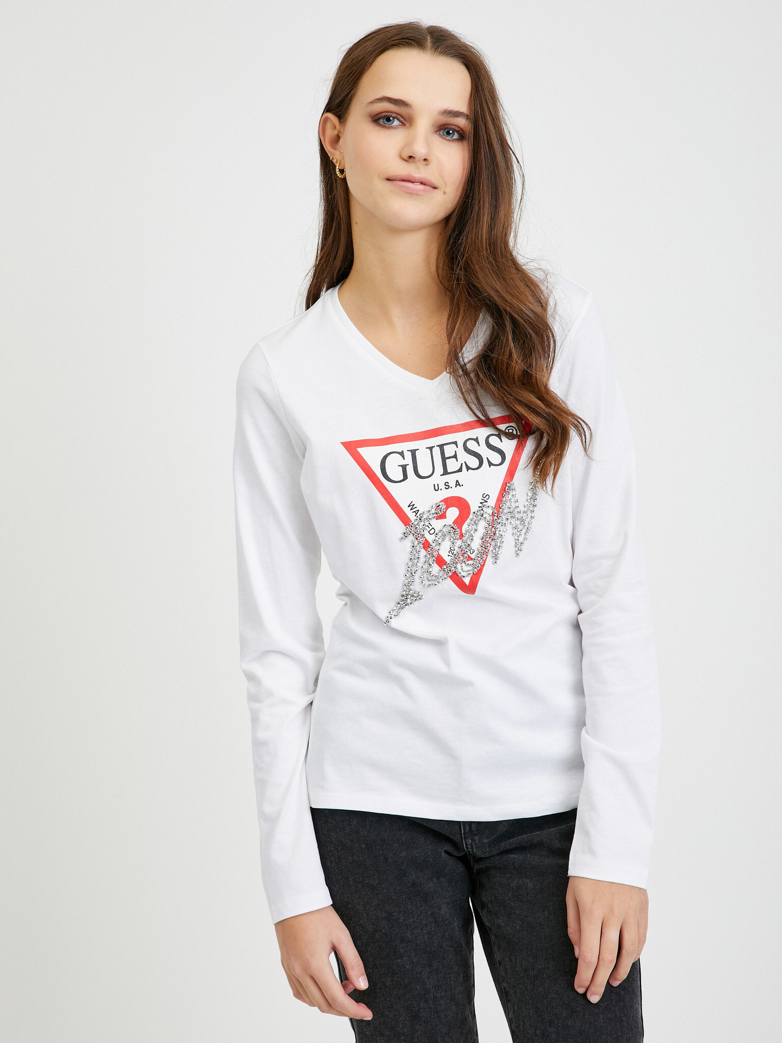 Guess Icon T-shirt Byal - Pepit.bg