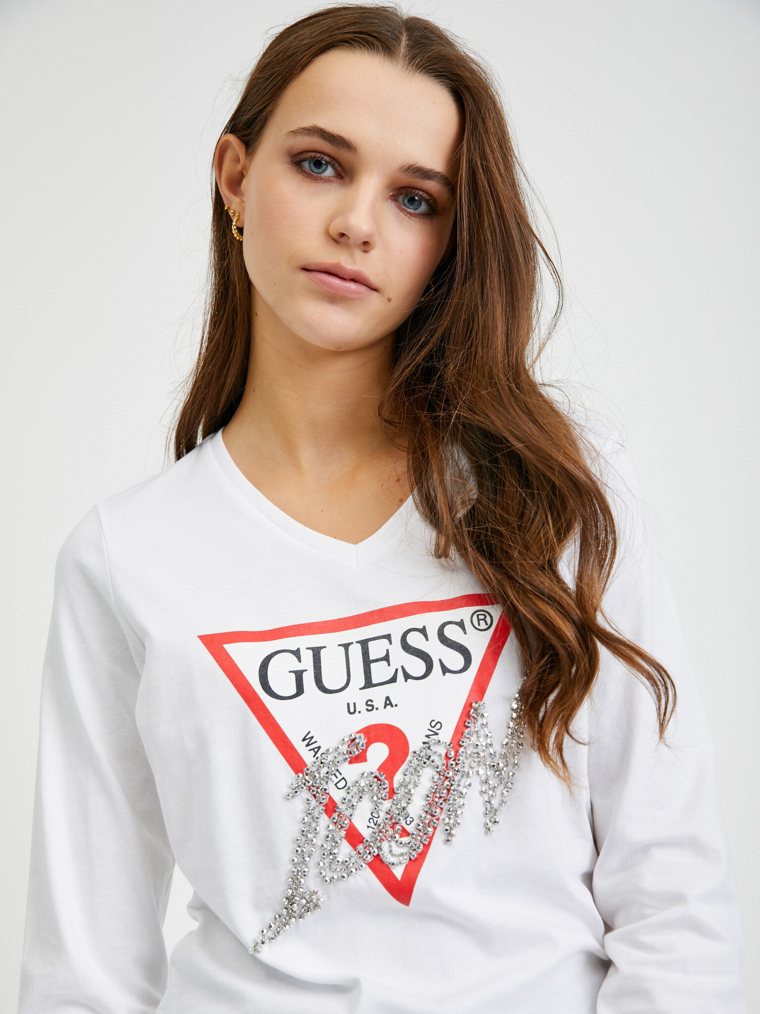 Guess Icon T-shirt Byal - Pepit.bg