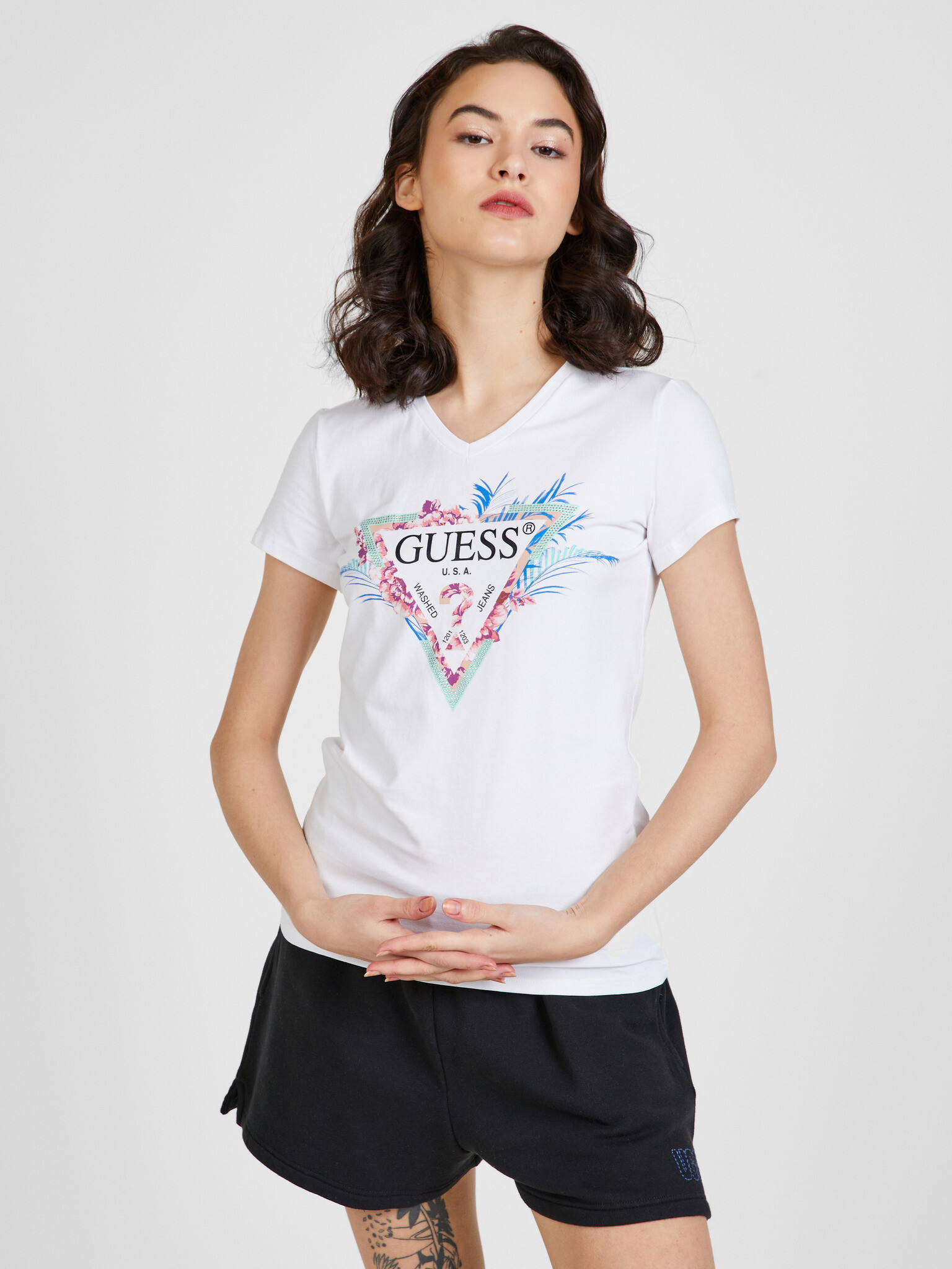 Guess Kathe T-shirt Byal - Pepit.bg