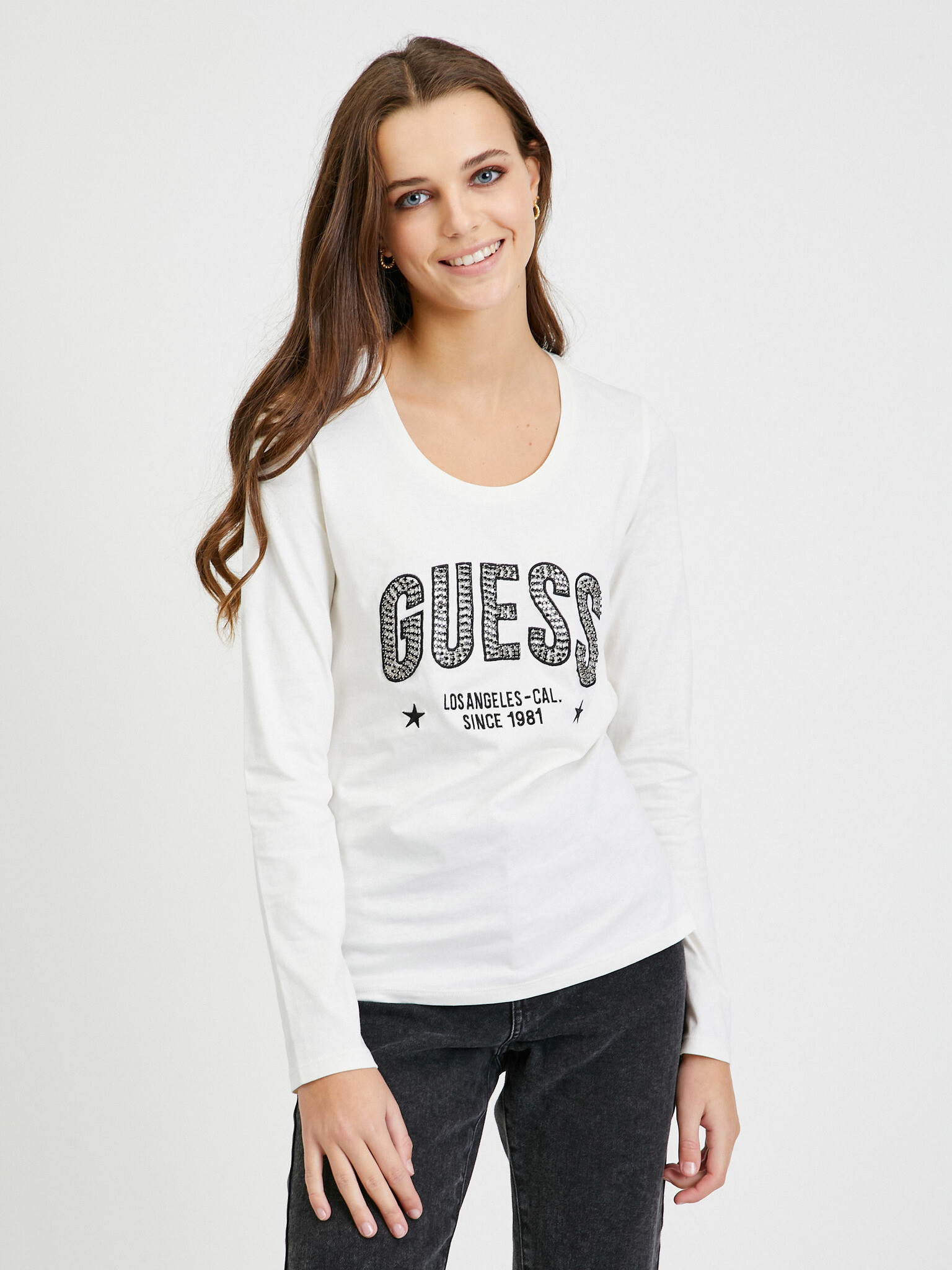 Guess Mirela T-shirt Byal - Pepit.bg