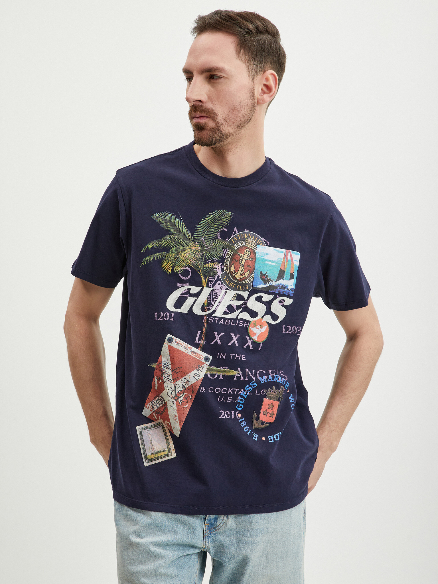 Guess Nautica Collage T-shirt Sin - Pepit.bg