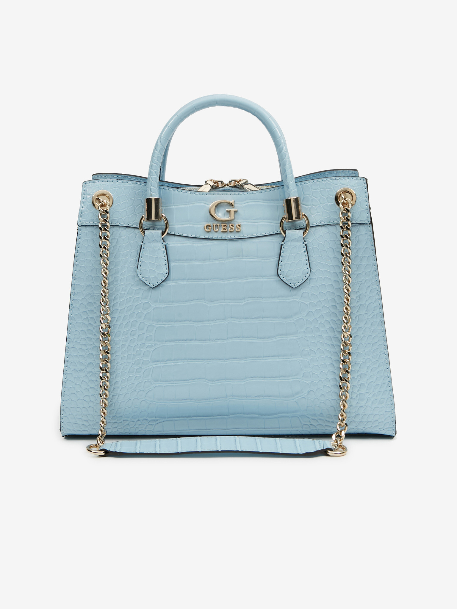 Guess Nell Croc Girlfriend Satchel Дамска чанта Sin - Pepit.bg