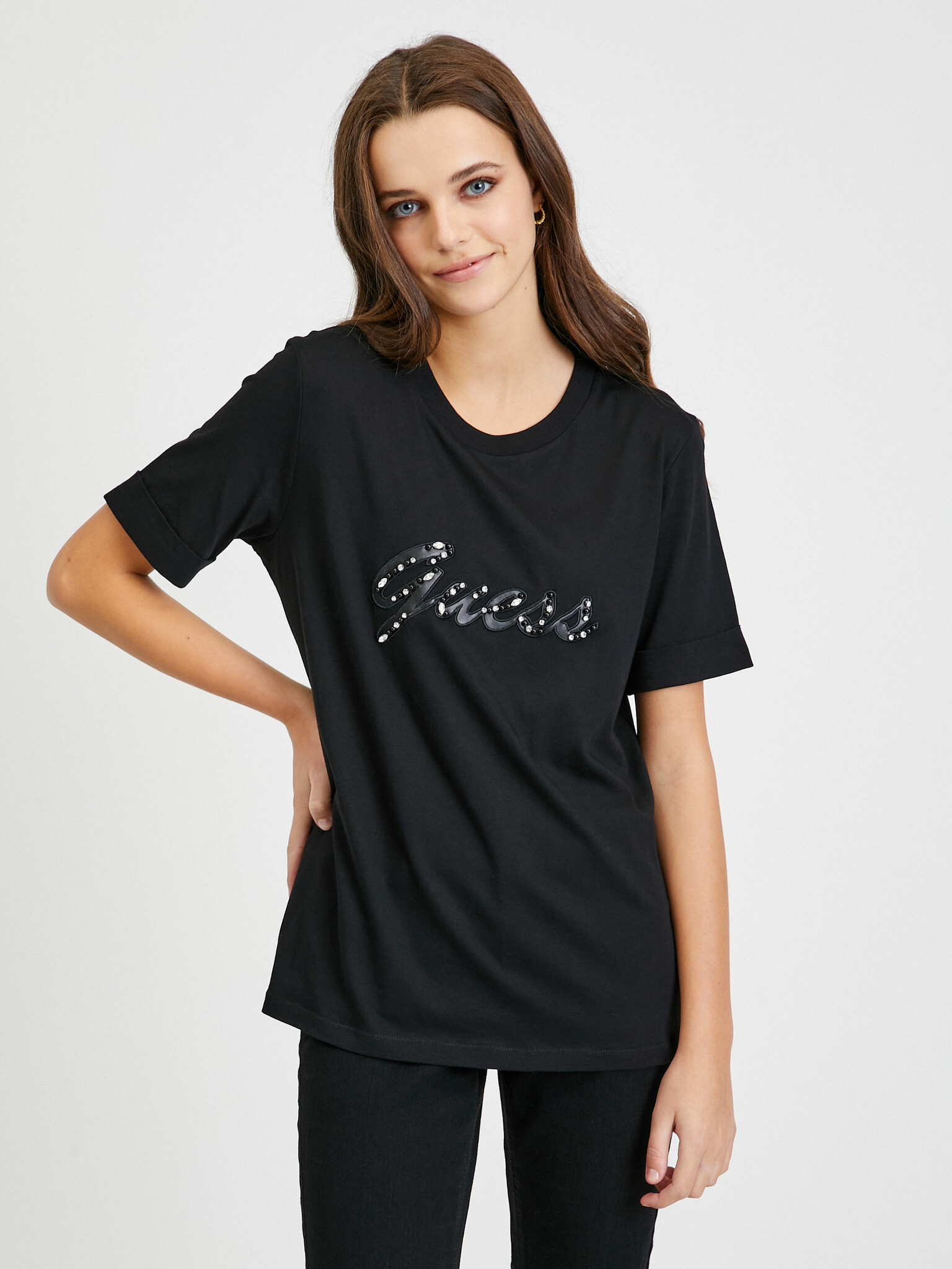 Guess Nichita T-shirt Cheren - Pepit.bg