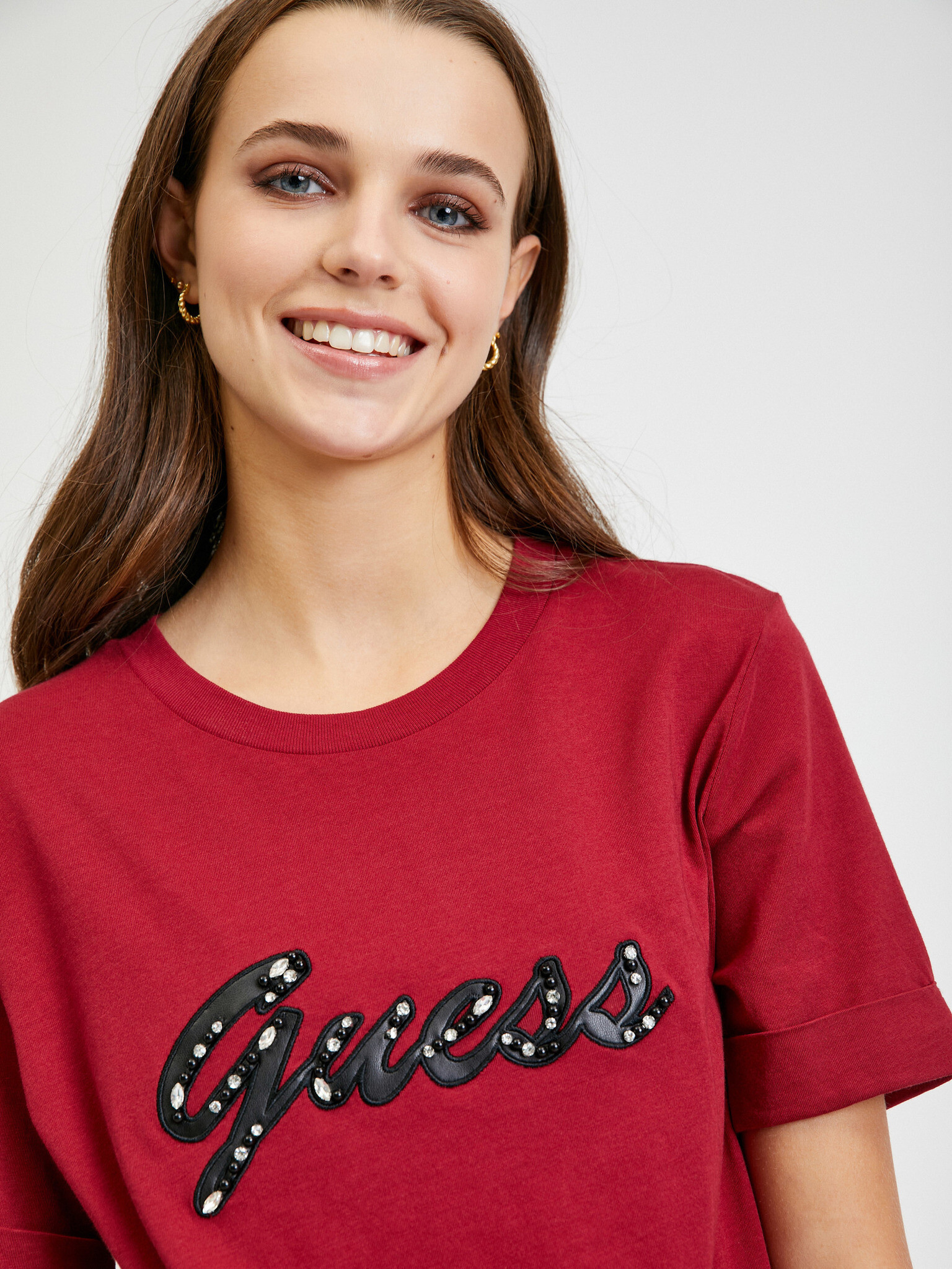 Guess Nichita T-shirt Cherven - Pepit.bg