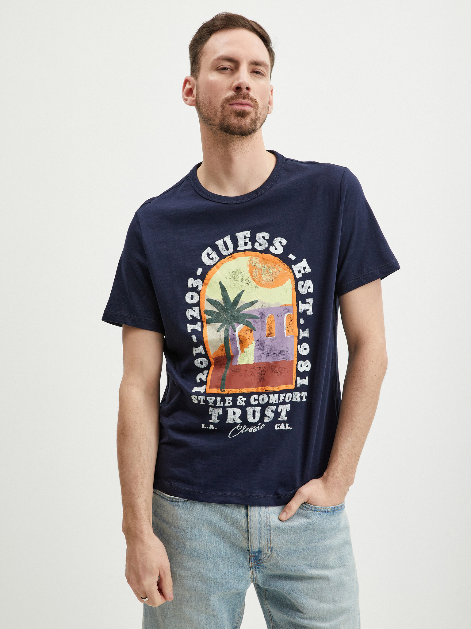 Guess Palm Window T-shirt Sin - Pepit.bg