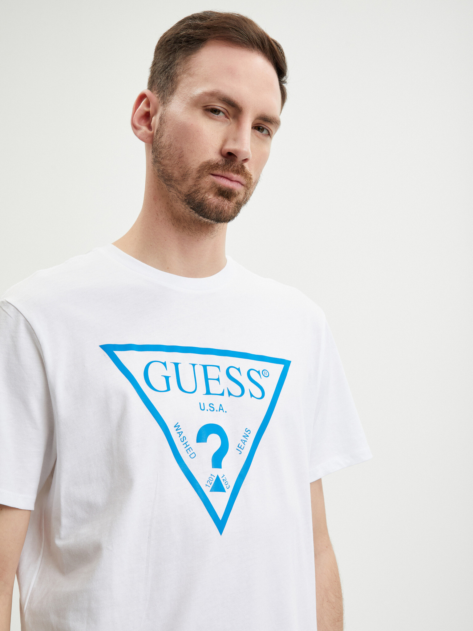 Guess Reflective T-shirt Byal - Pepit.bg