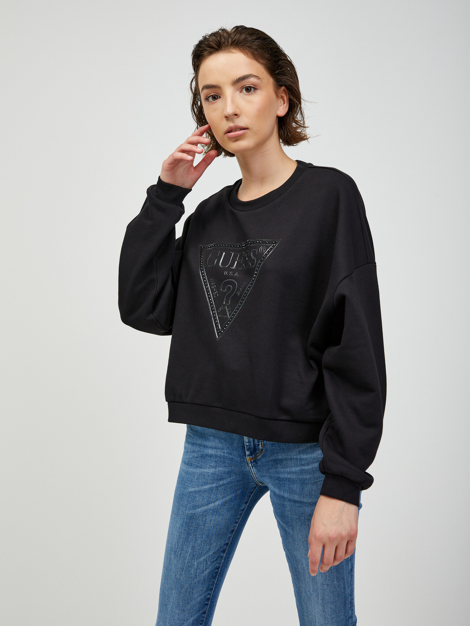 Guess Rosatea Sweatshirt Cheren - Pepit.bg