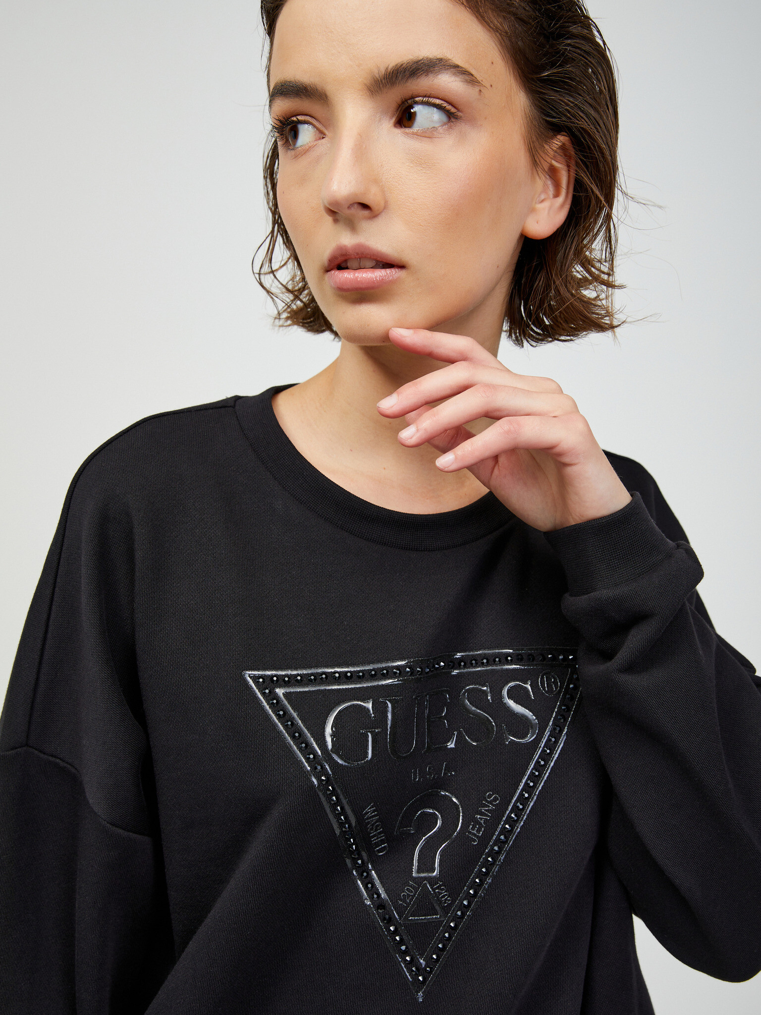 Guess Rosatea Sweatshirt Cheren - Pepit.bg