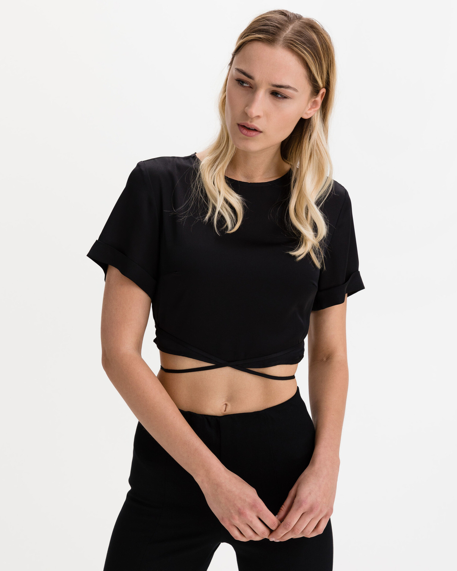 Guess Starling Crop top Cheren - Pepit.bg