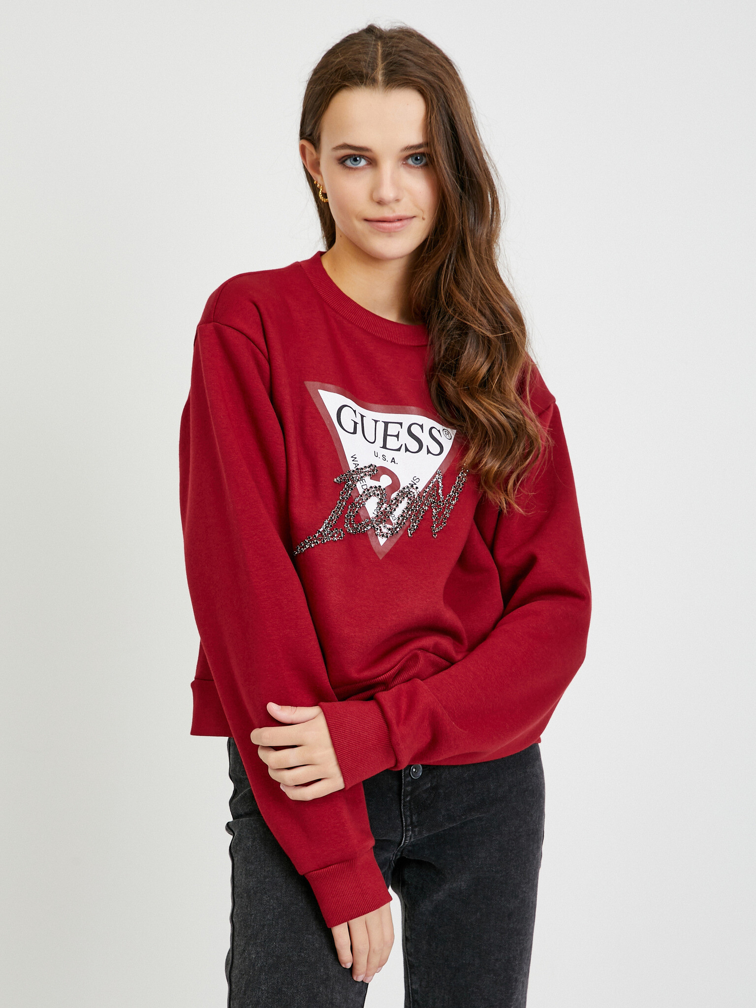 Guess Sweatshirt Cherven - Pepit.bg